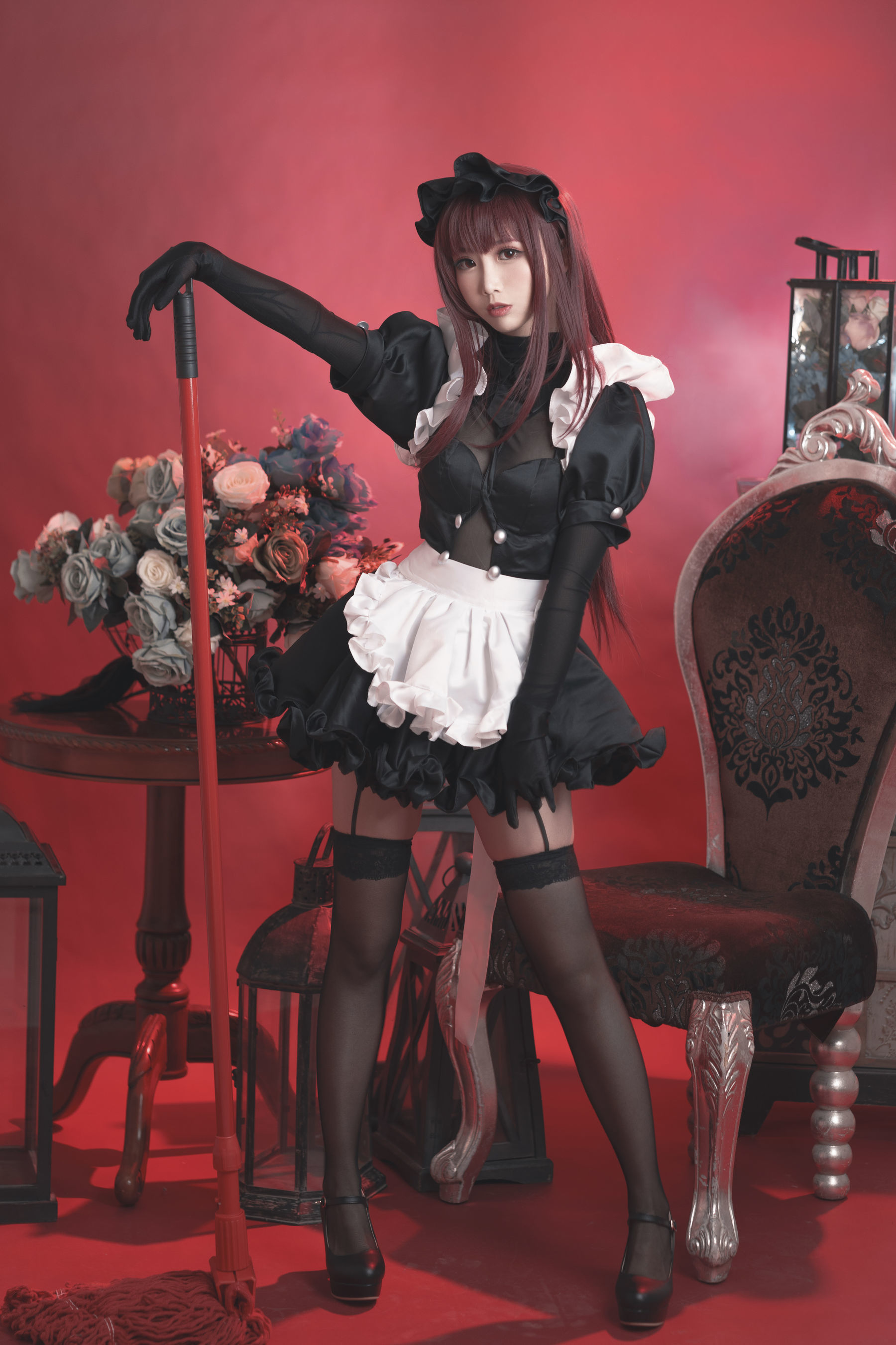 可爱人气Coser面饼仙儿 斯卡哈女仆 Cosplay-第6张