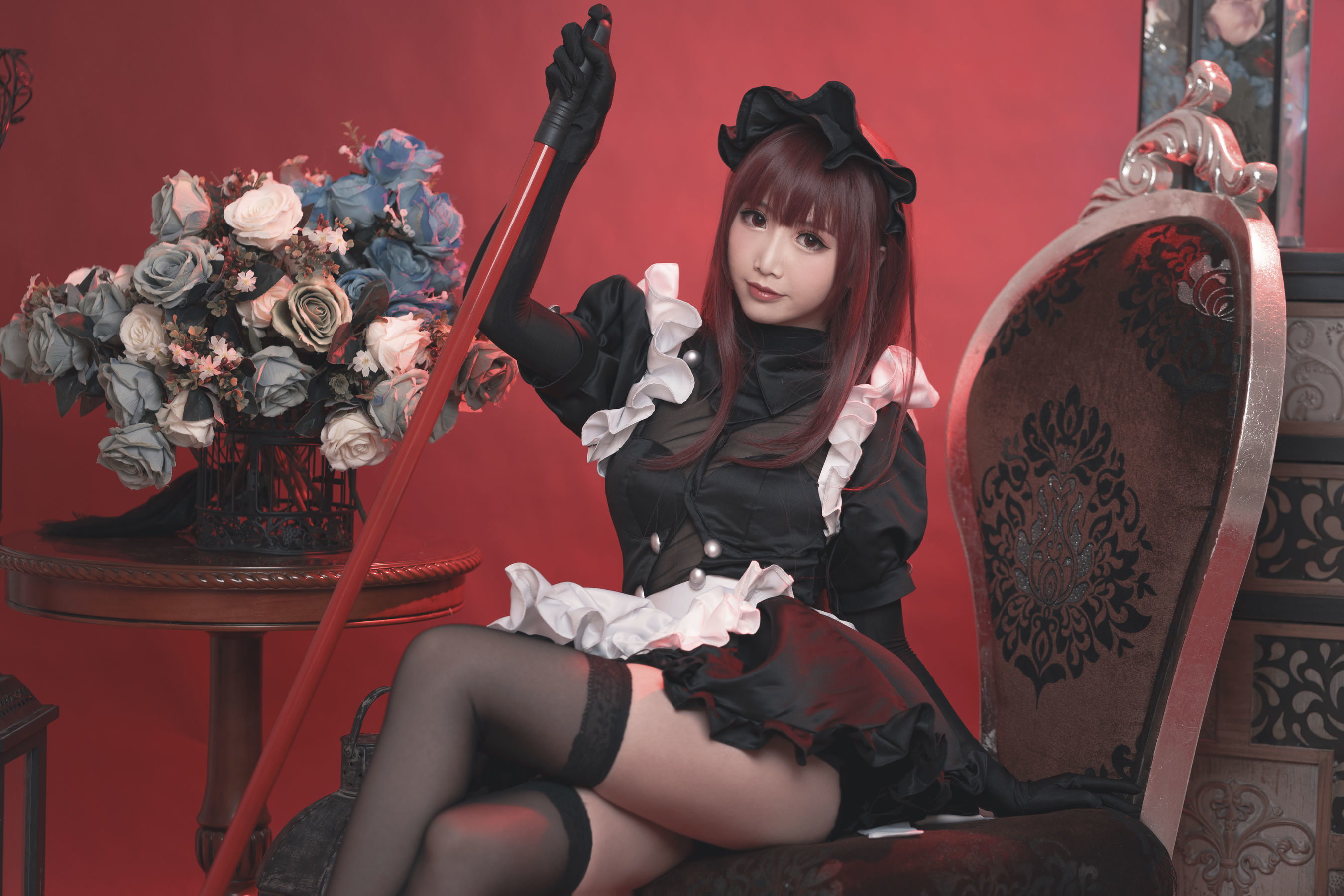可爱人气Coser面饼仙儿 斯卡哈女仆 Cosplay-第7张