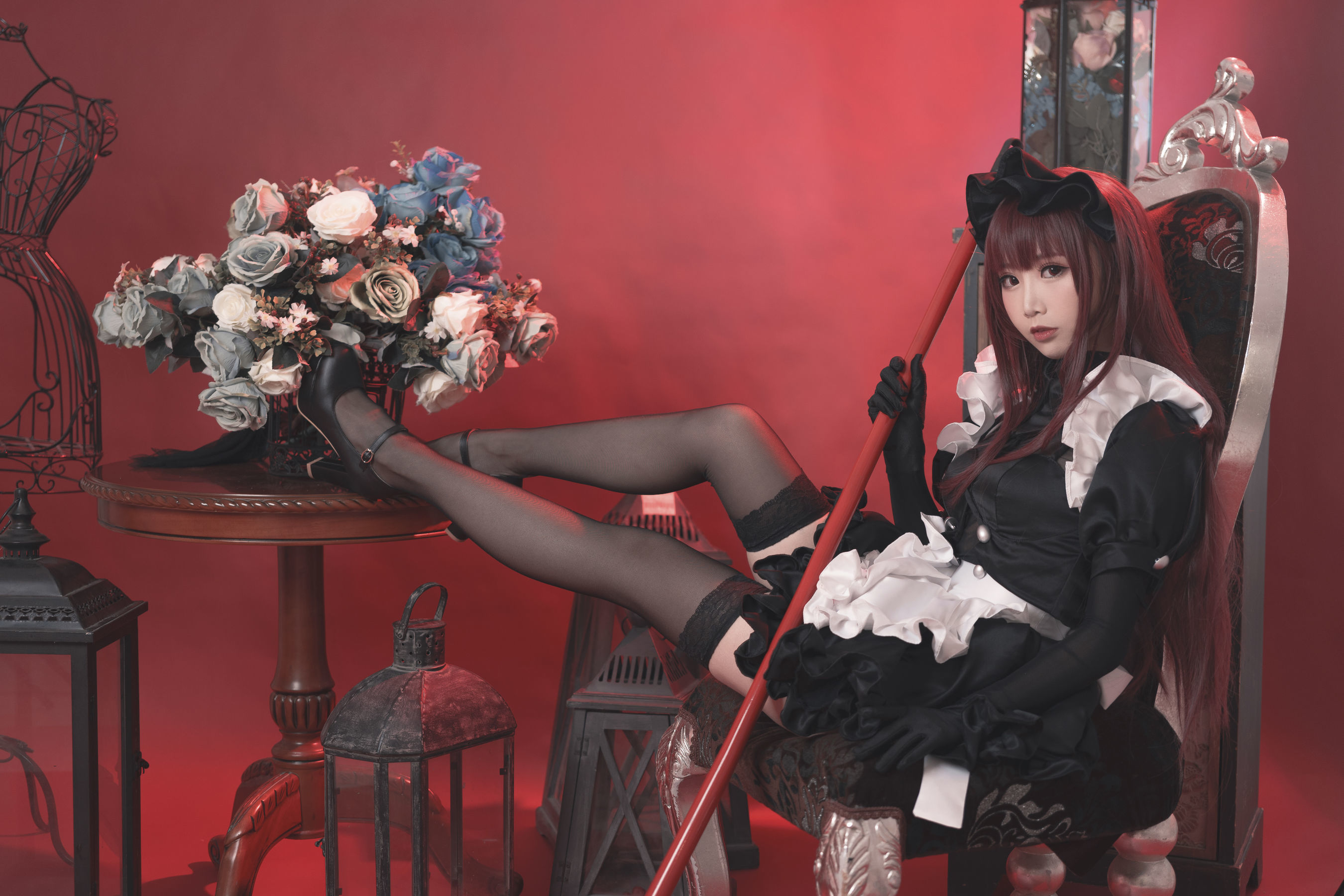 可爱人气Coser面饼仙儿 斯卡哈女仆 Cosplay-第11张