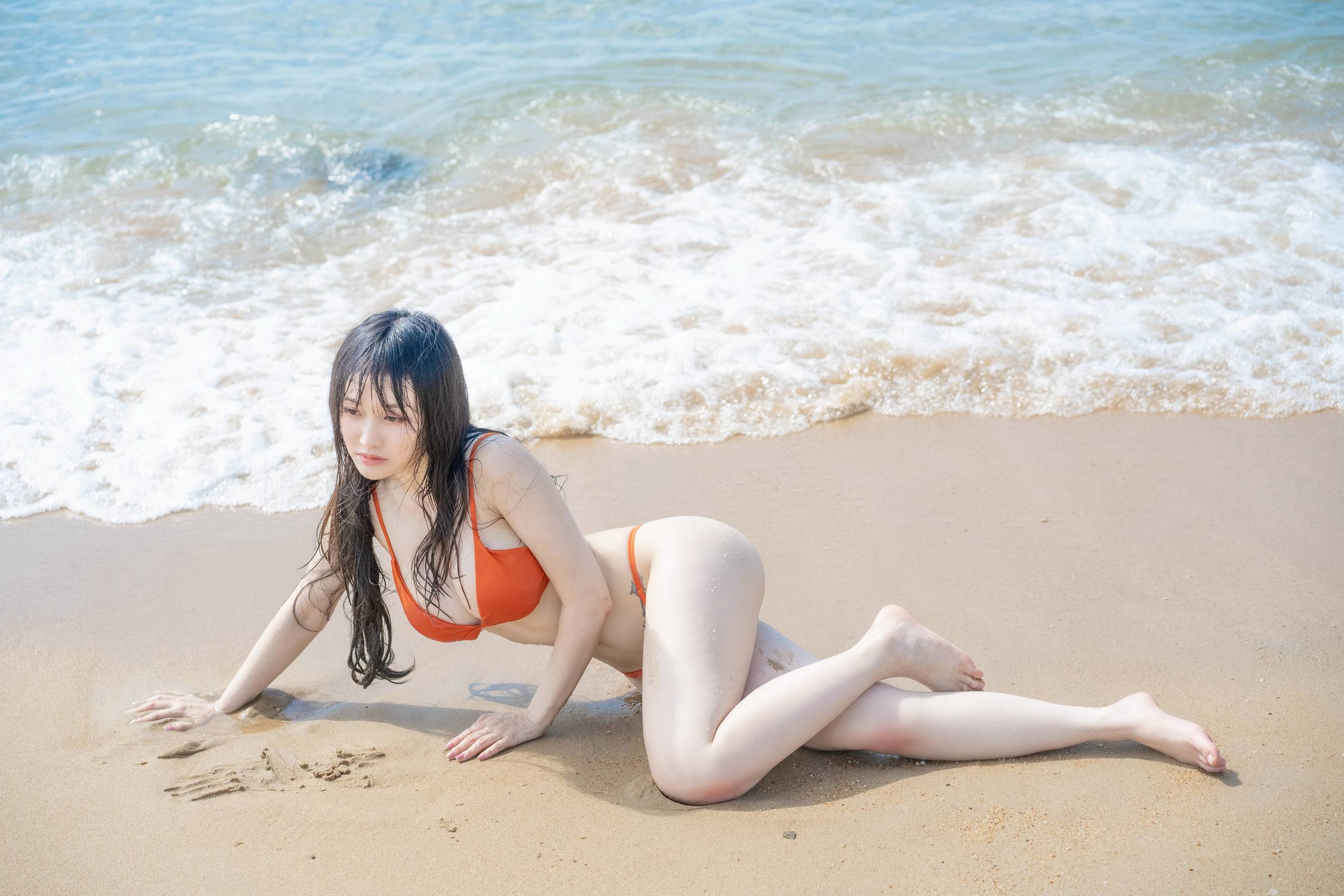 动漫博主脱尾巴Mizuki – 沙滩 Cosplay-第2张