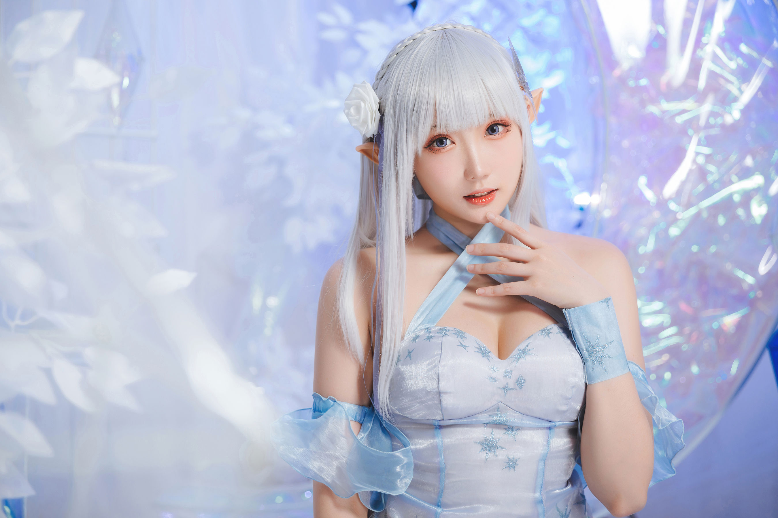 Coser瓜希酱福利 – 爱蜜莉雅 水晶礼服 Cosplay-第1张
