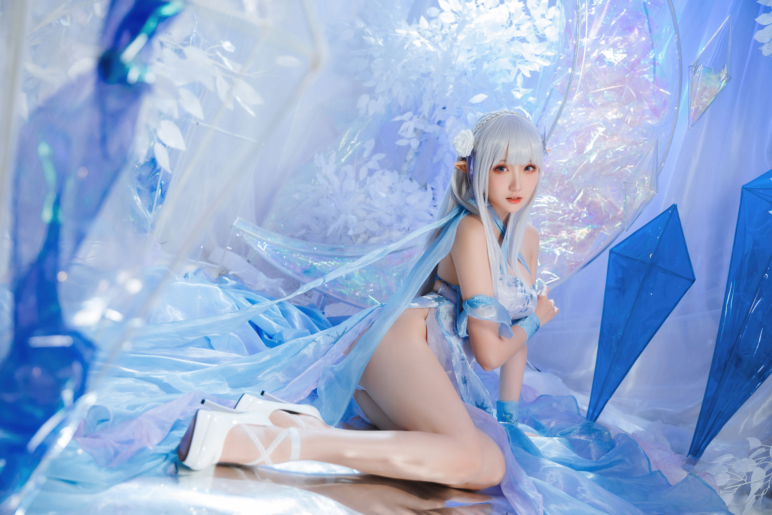 Coser瓜希酱福利 – 爱蜜莉雅 水晶礼服 Cosplay-第6张