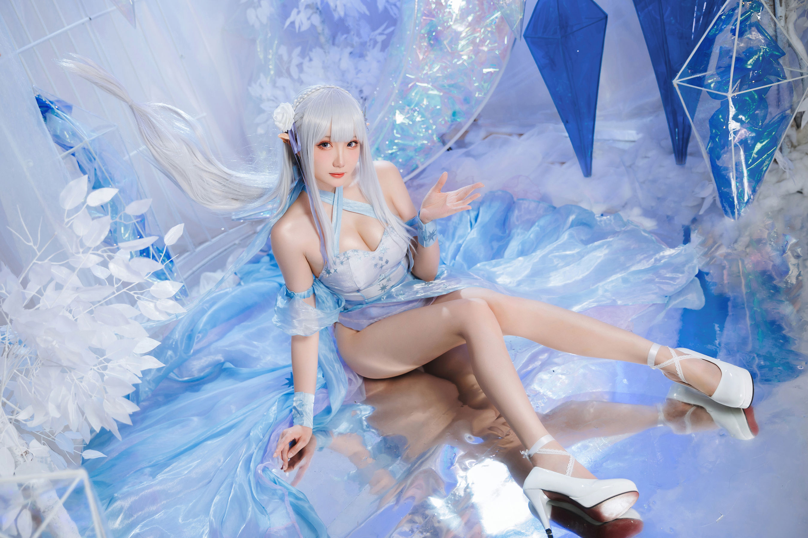 Coser瓜希酱福利 – 爱蜜莉雅 水晶礼服 Cosplay-第8张