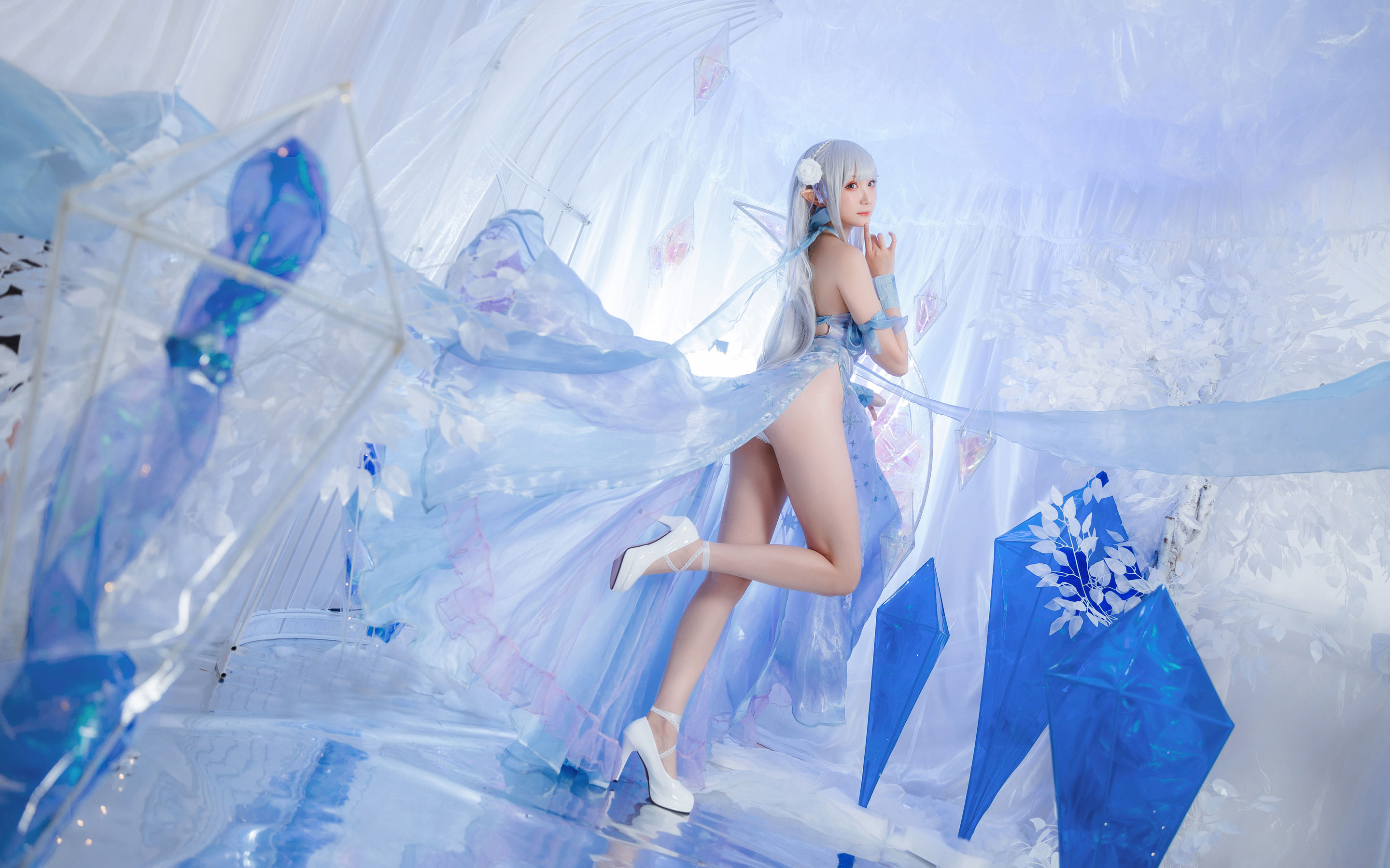 Coser瓜希酱福利 – 爱蜜莉雅 水晶礼服 Cosplay-第27张