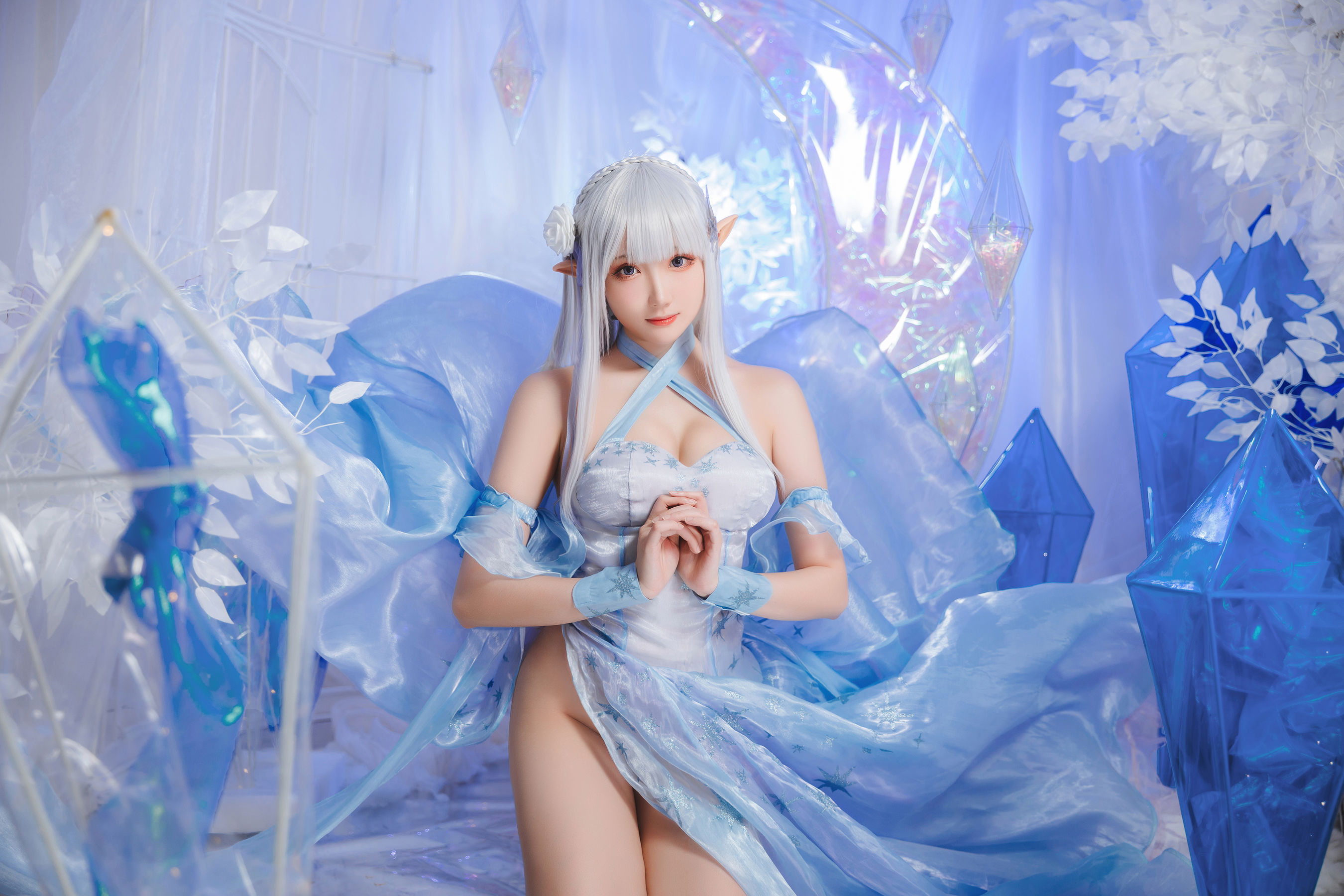 Coser瓜希酱福利 – 爱蜜莉雅 水晶礼服 Cosplay-第28张