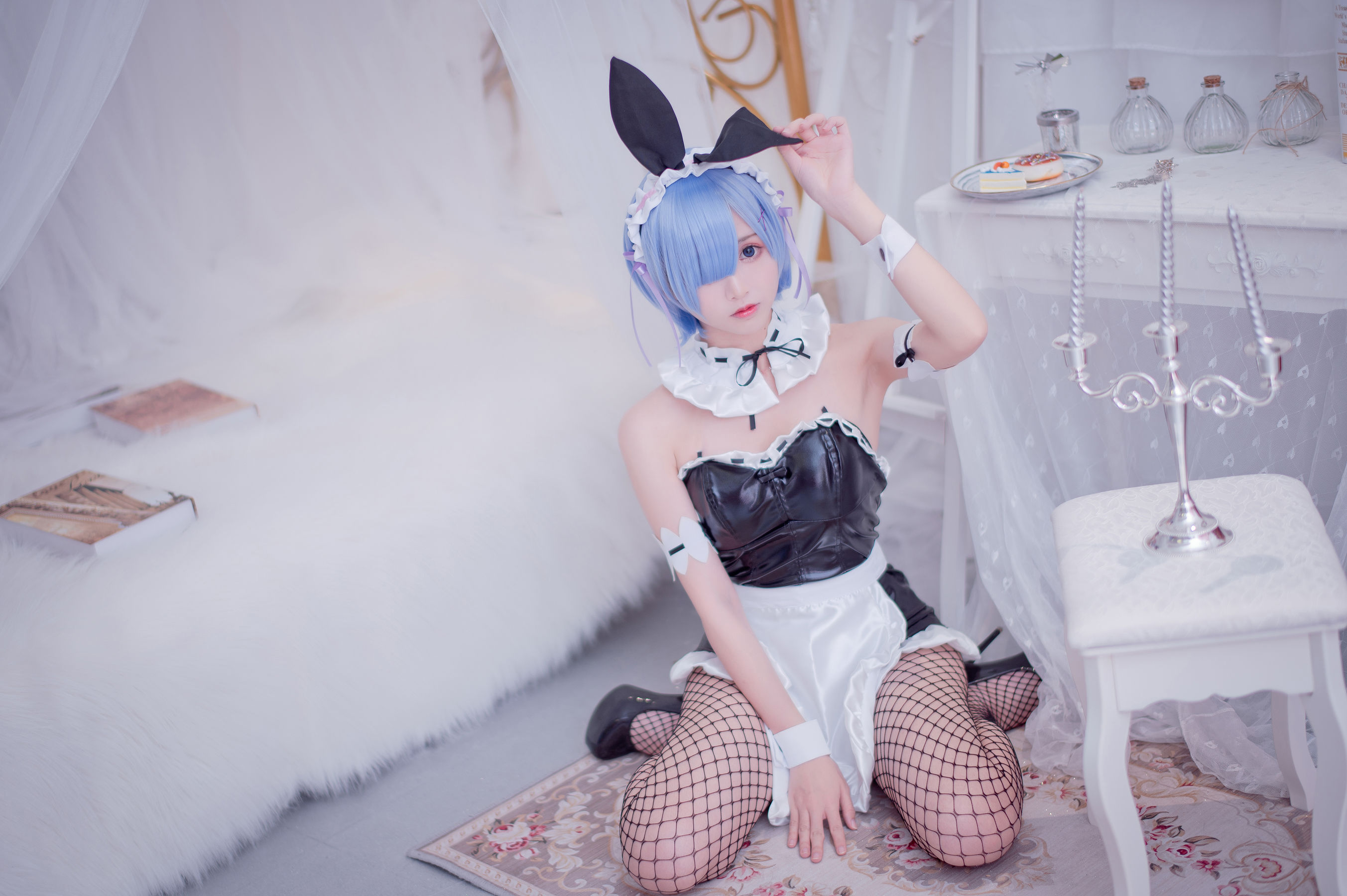 超人气Coser鳗鱼霏儿 蕾姆 Cosplay-第14张