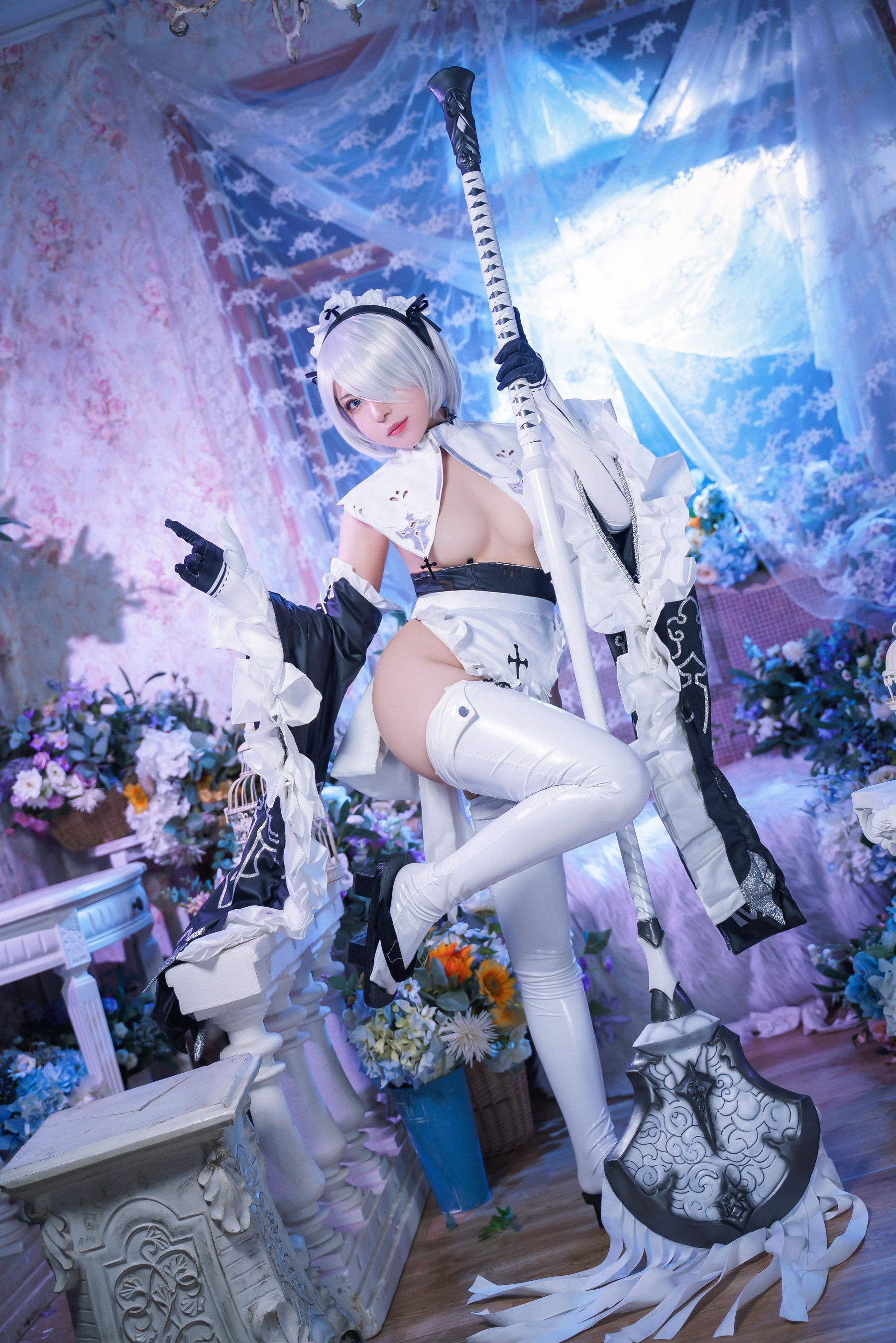 虎森森 – 2B女仆 Cosplay-第1张