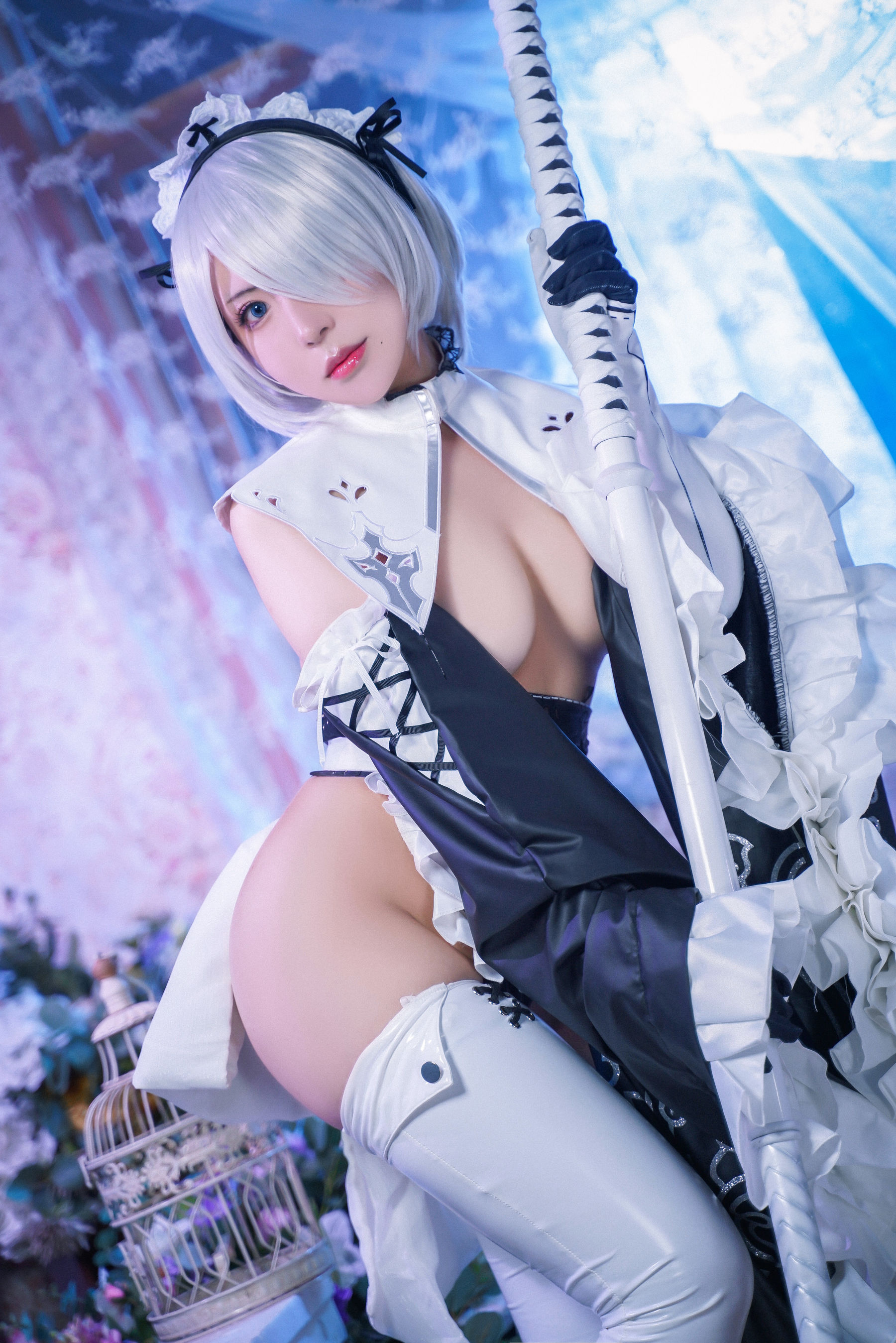 虎森森 – 2B女仆 Cosplay-第2张