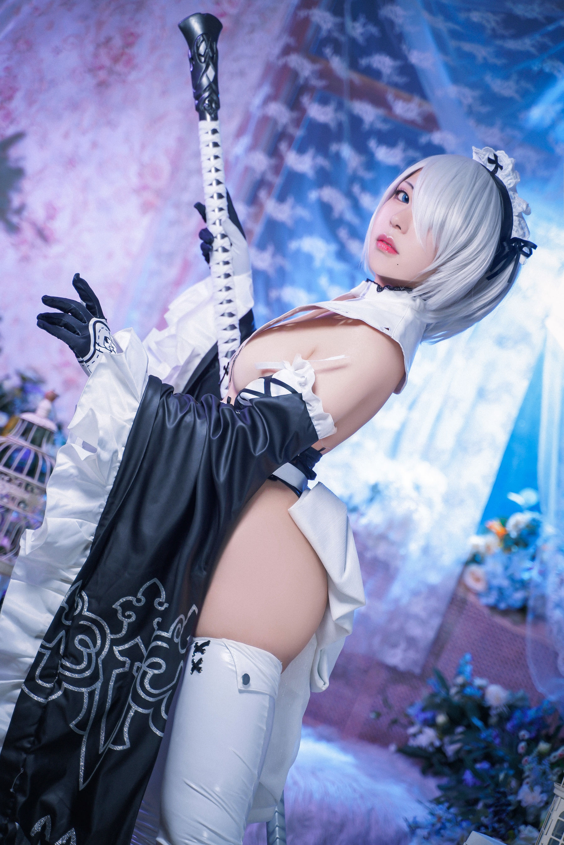 虎森森 – 2B女仆 Cosplay-第5张
