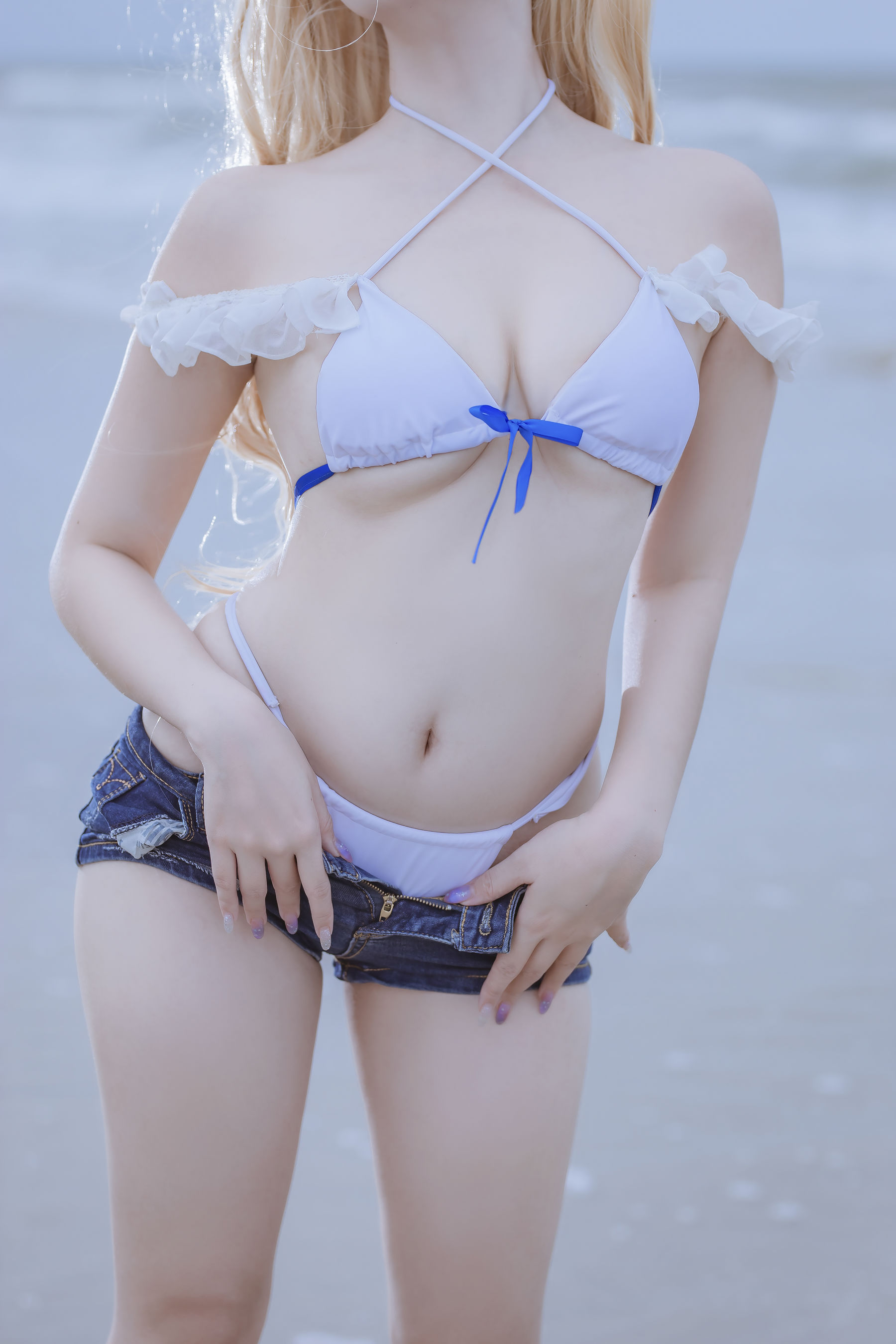 人气Coser二佐Nisa – 碧蓝 苏塞克斯泳装 Cosplay-第1张