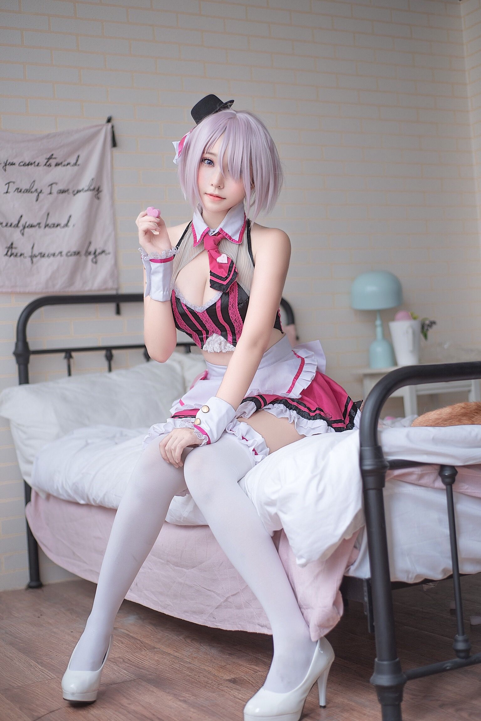 萌妹菌烨tako 玛修情人节女仆 Cosplay-第1张
