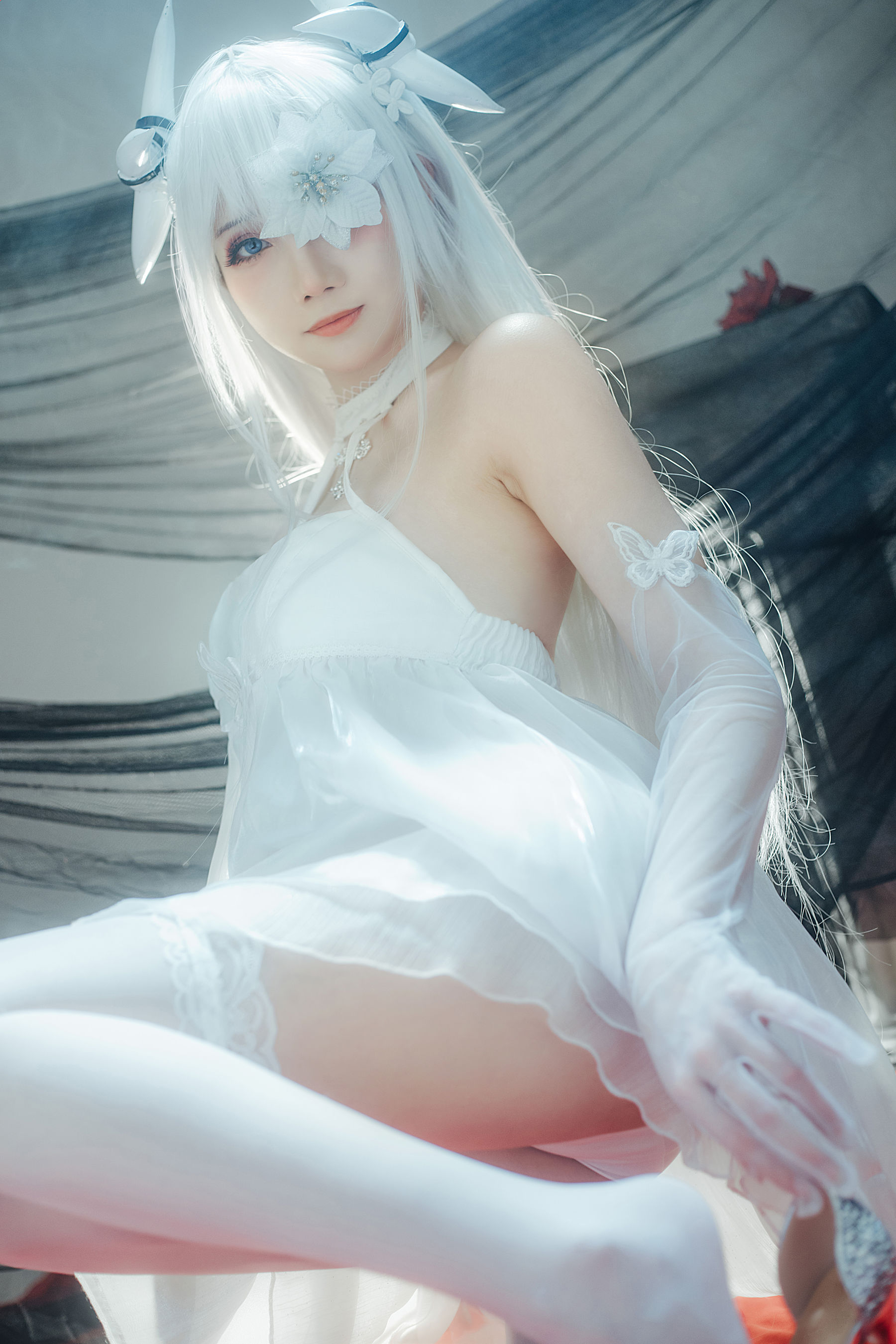 焖焖碳Tomoyo酱 – 碧蓝航线 埃姆登 双黑白夜之主 Cosplay-第5张
