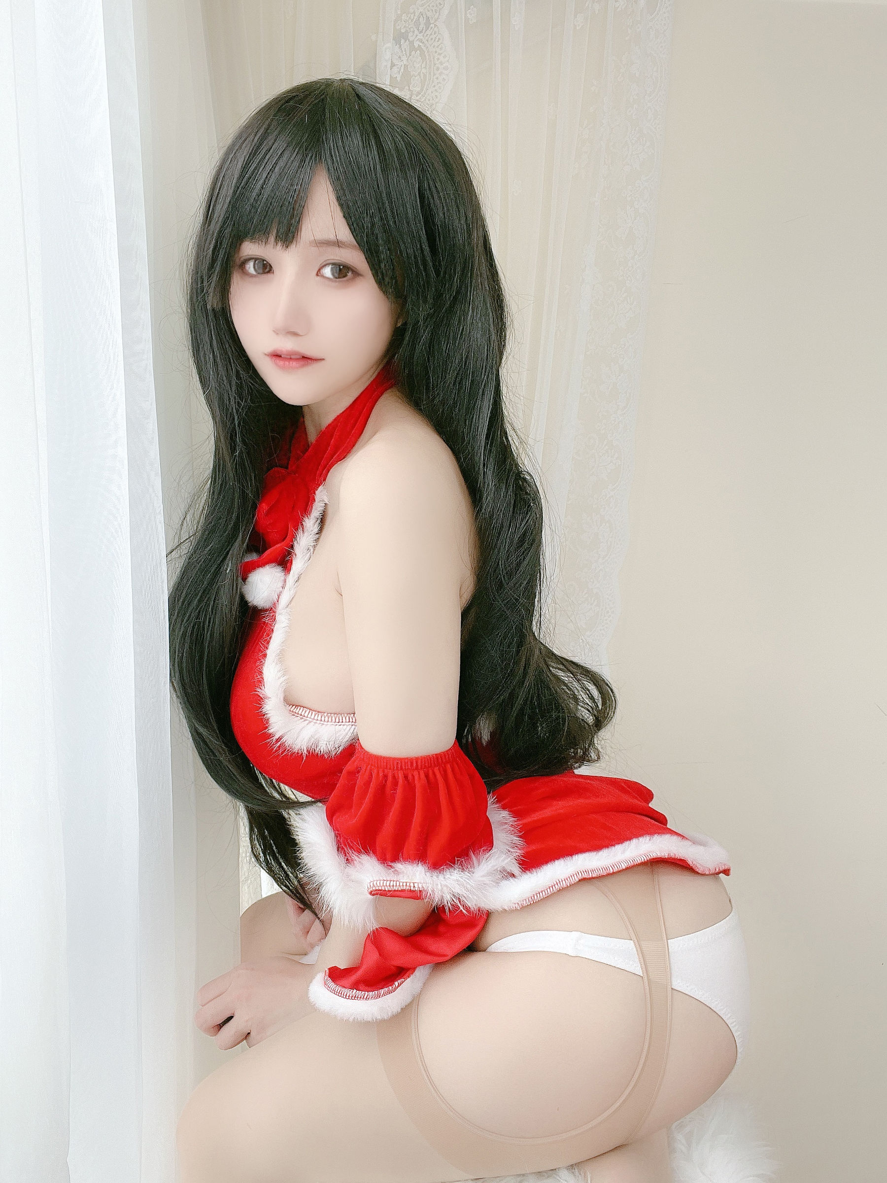 动漫博主小仓千代w – 红色圣诞礼物裙 Cosplay-第1张