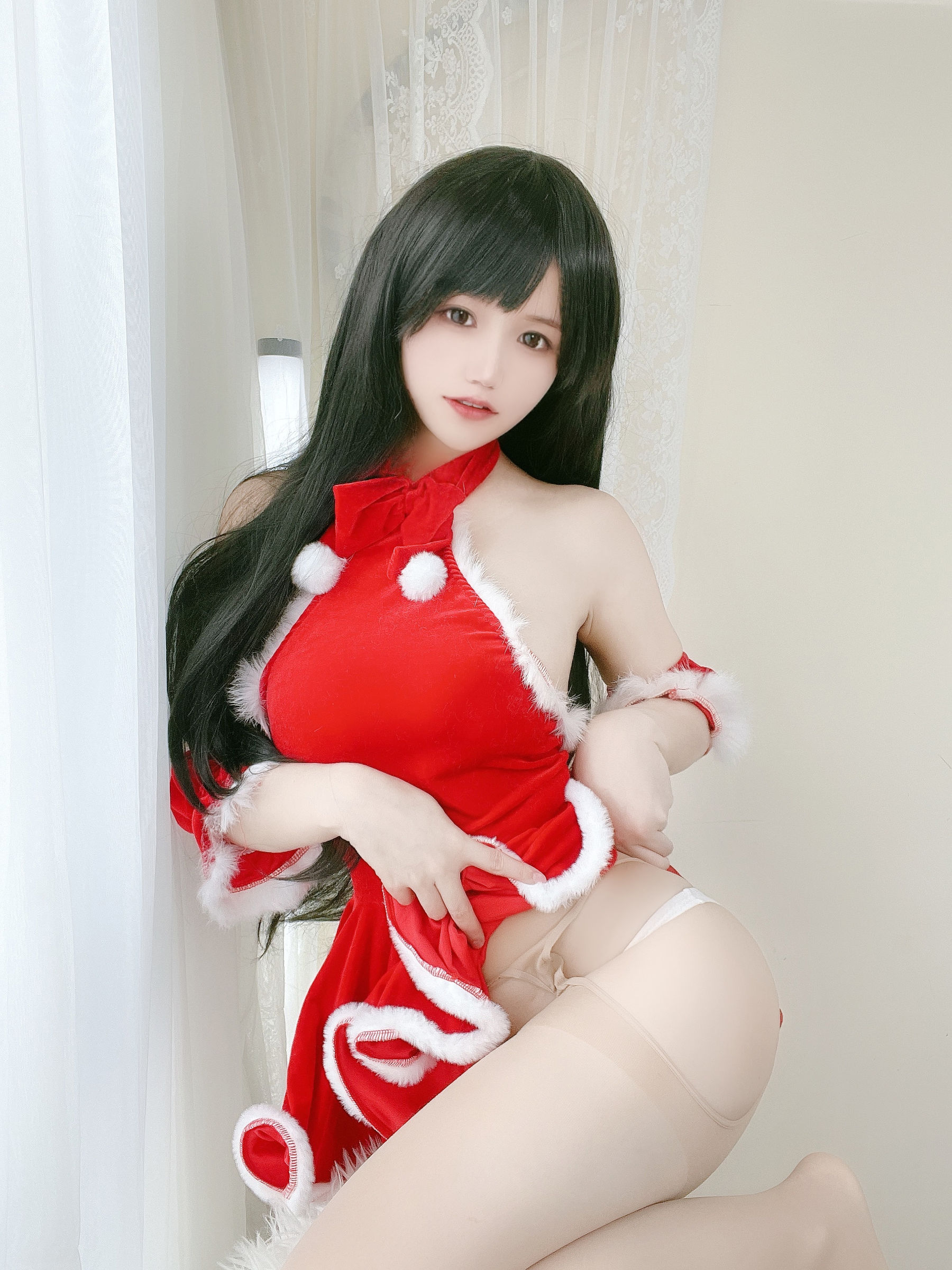 动漫博主小仓千代w – 红色圣诞礼物裙 Cosplay-第7张