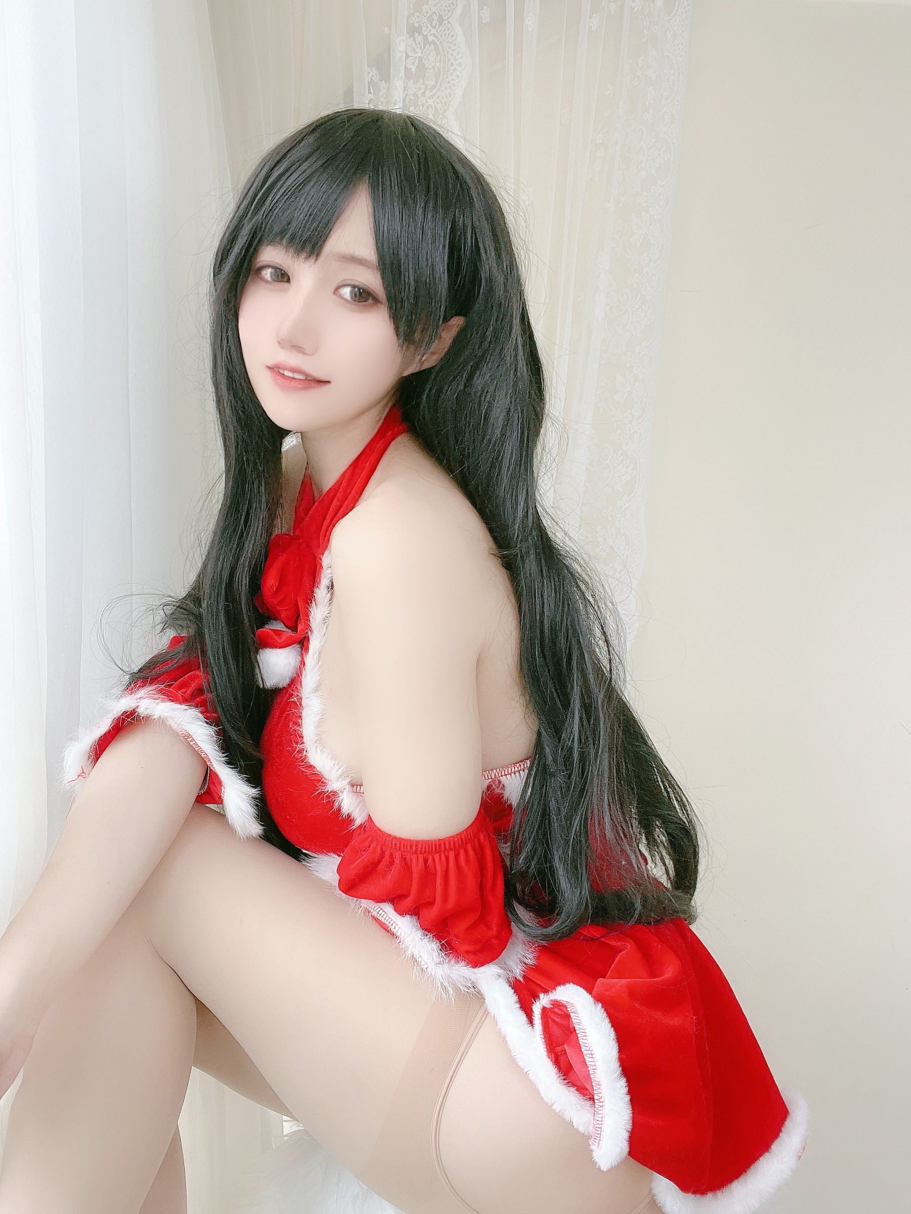 动漫博主小仓千代w – 红色圣诞礼物裙 Cosplay-第10张