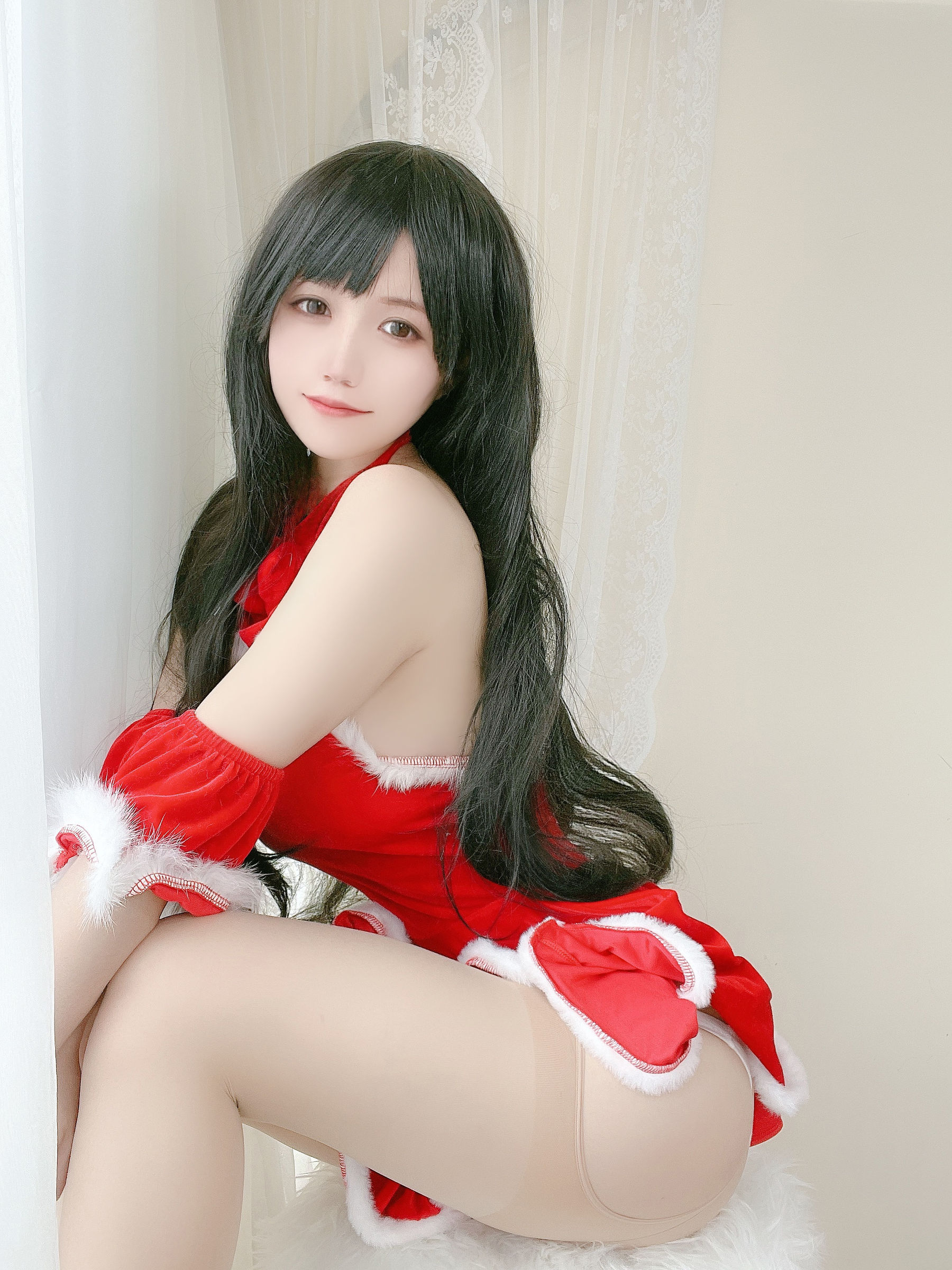 动漫博主小仓千代w – 红色圣诞礼物裙 Cosplay-第20张