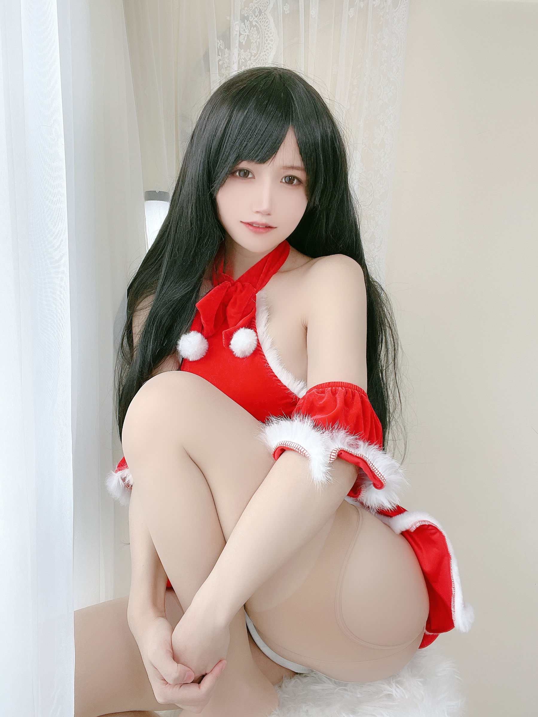 动漫博主小仓千代w – 红色圣诞礼物裙 Cosplay-第22张