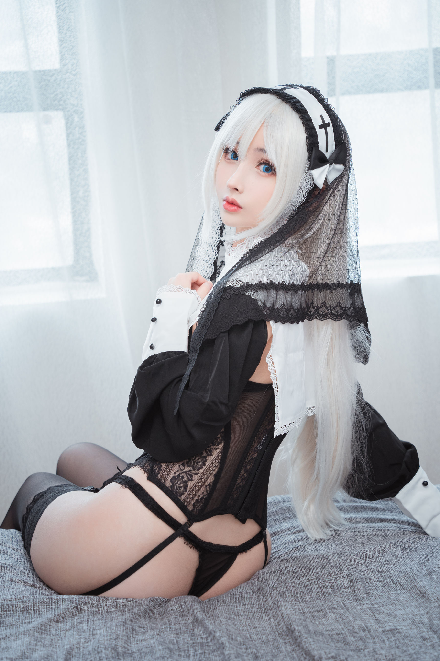 COS福利rioko凉凉子 – 兼职是修女的兔子小姐 Cosplay-第9张