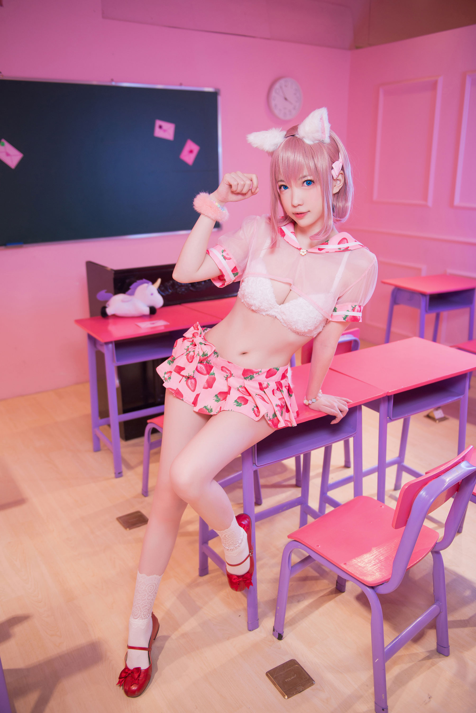 大胸萌妹妖少you1 – 草莓蛋糕猫 Cosplay-第1张