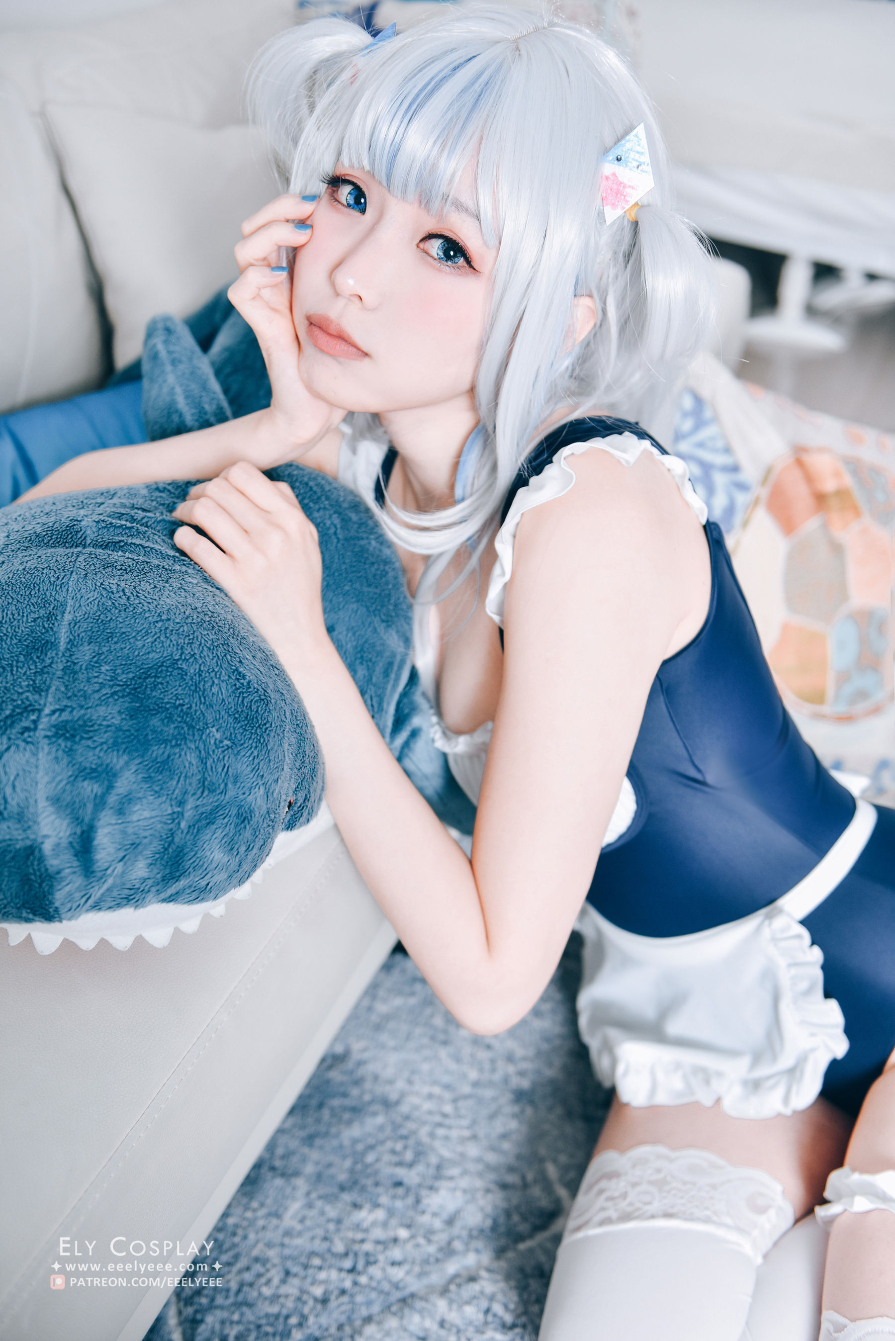 Ely_eee(ElyEE子) – 噶呜・古拉(小鲨鲨) 泳装 Cosplay-第1张