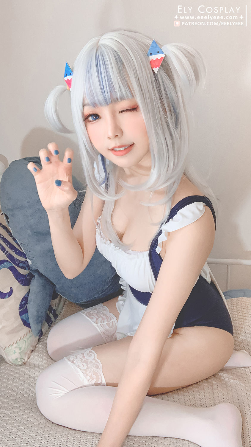 Ely_eee(ElyEE子) – 噶呜・古拉(小鲨鲨) 泳装 Cosplay-第4张