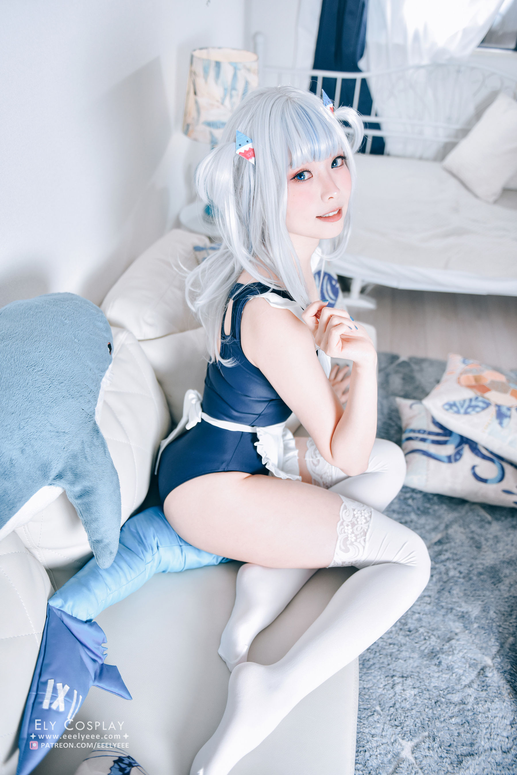 Ely_eee(ElyEE子) – 噶呜・古拉(小鲨鲨) 泳装 Cosplay-第13张