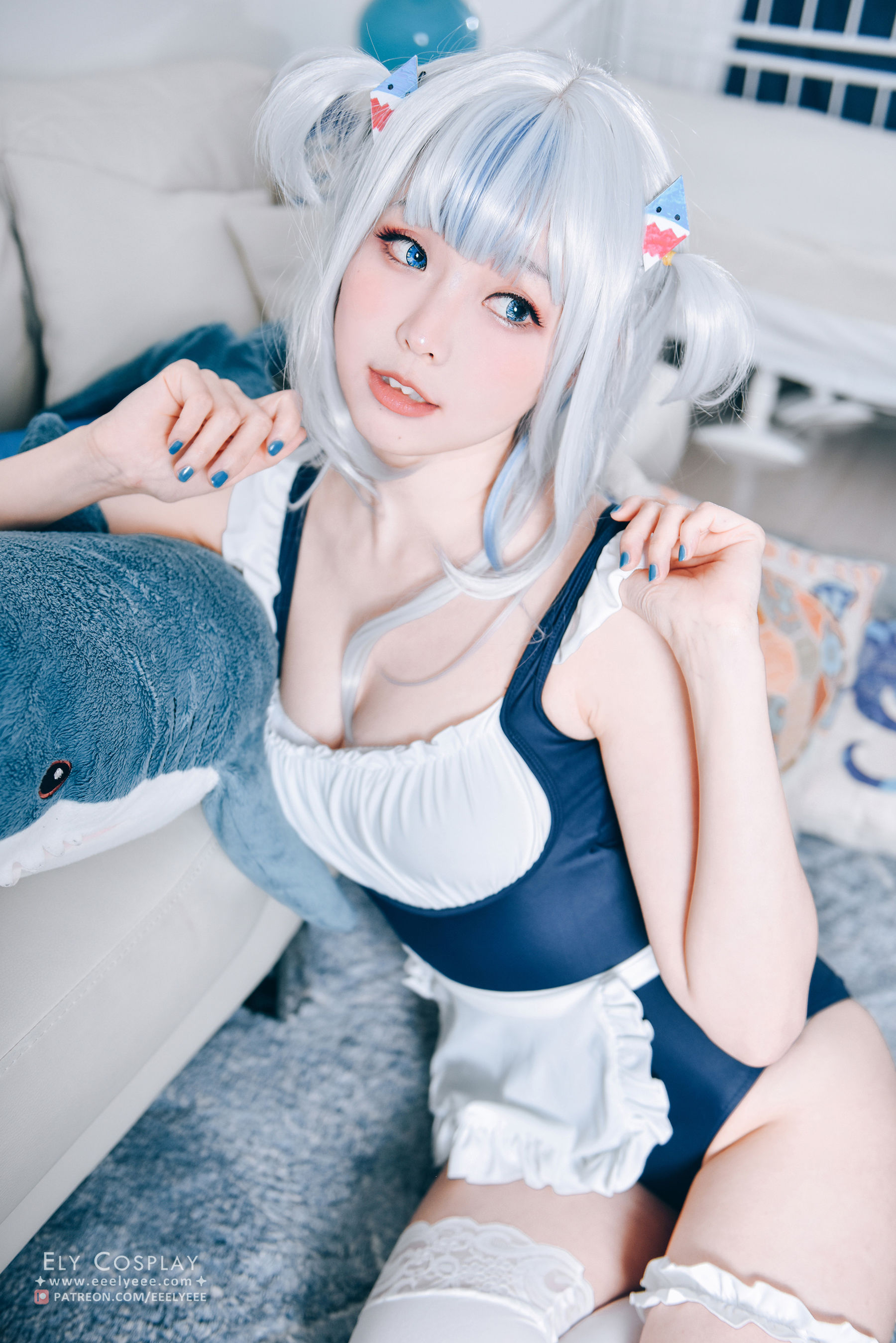 Ely_eee(ElyEE子) – 噶呜・古拉(小鲨鲨) 泳装 Cosplay-第18张