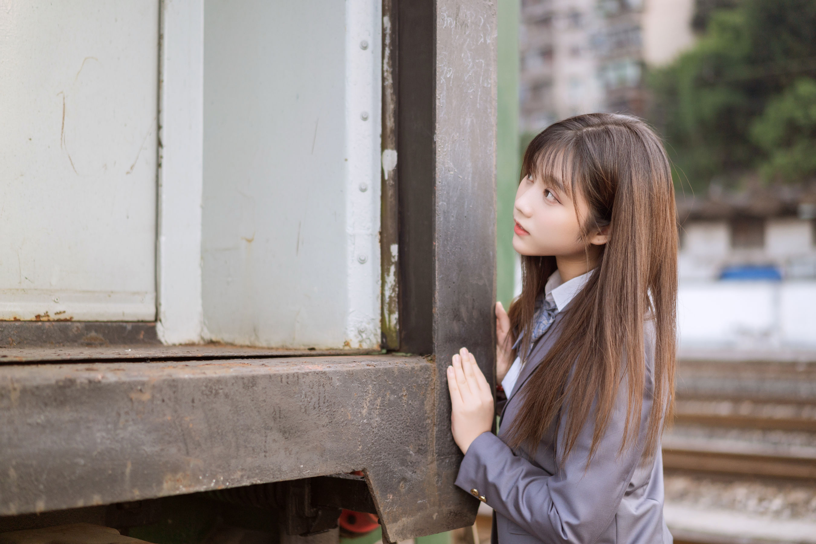 微博福利姬镜酱 私奔之制服 Cosplay-第3张