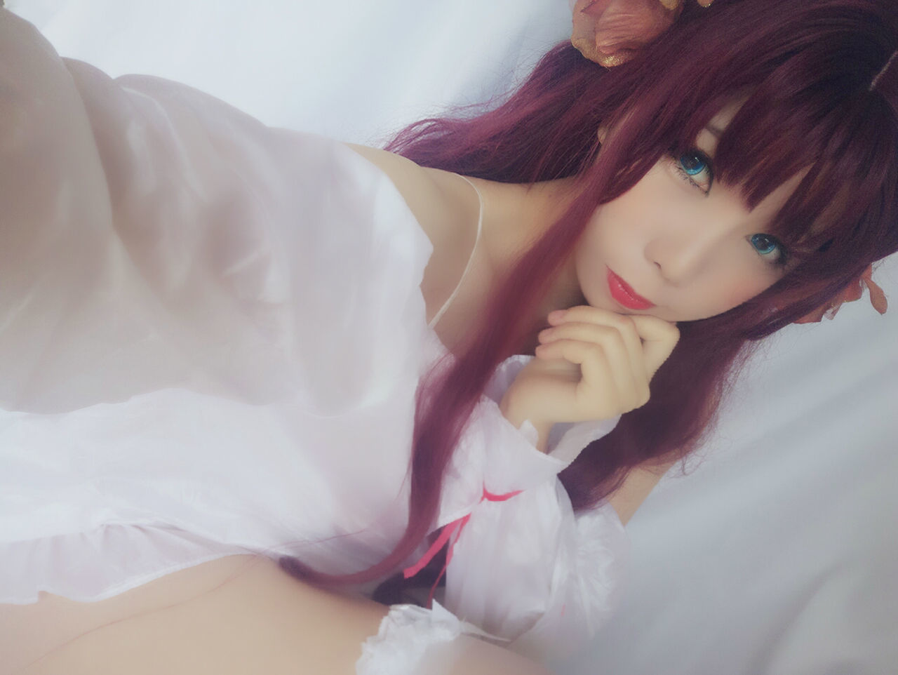 二次元巨乳美女鹿野希 红月幻想 Cosplay-第2张