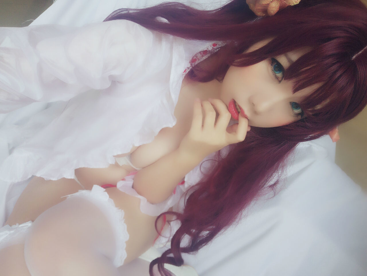 二次元巨乳美女鹿野希 红月幻想 Cosplay-第5张