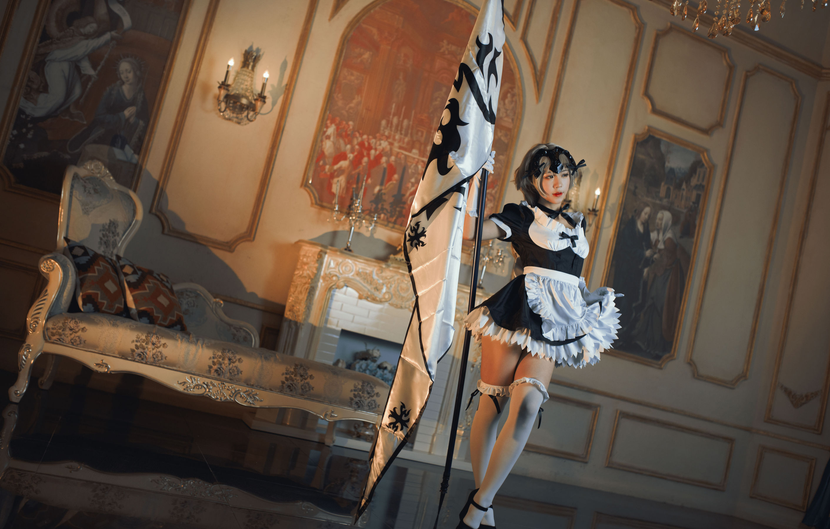 微博萌妹蓝小沂KiKi – 黑贞德女仆 Cosplay-第2张