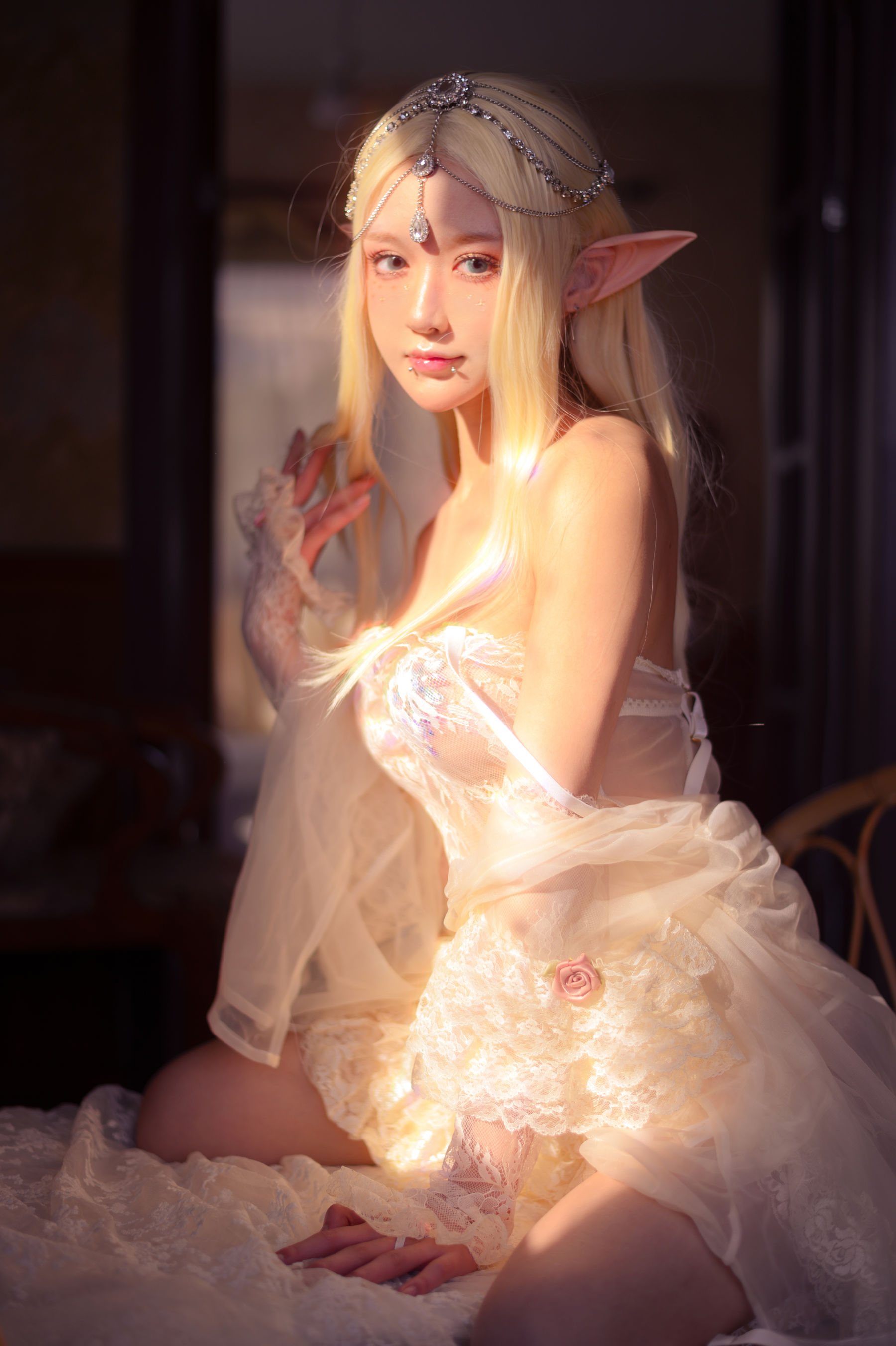 动漫博主阿包也是兔娘 – 精灵 Cosplay-第5张