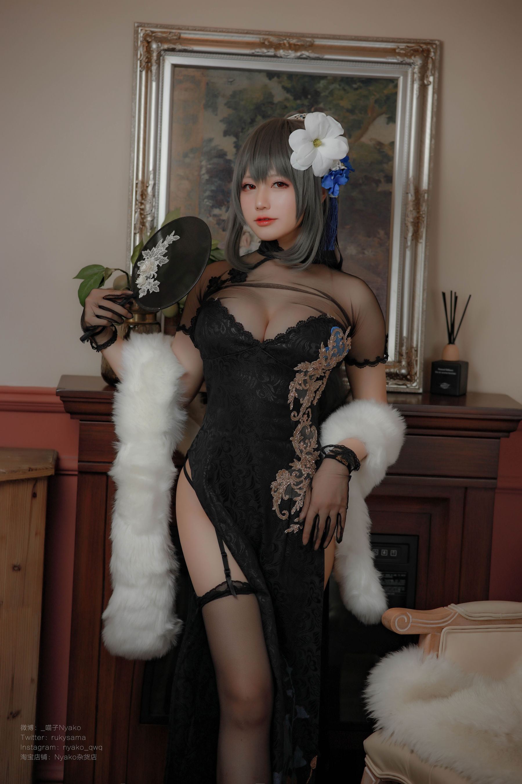 萌妹子Nyako喵子 – 路易九世旗袍 Cosplay-第1张
