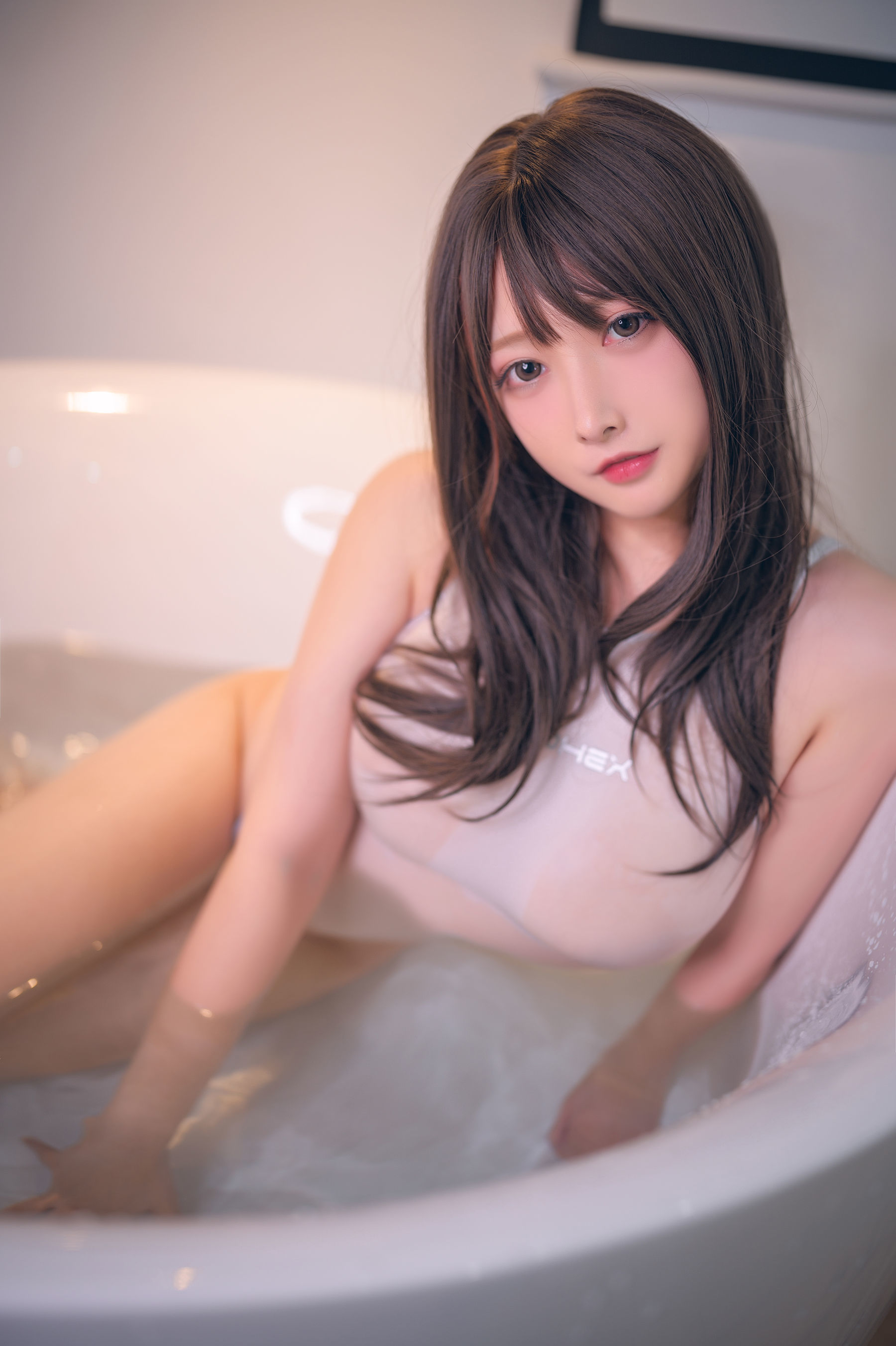 高颜值coser念念_D – 白色竞泳 Cosplay-第9张