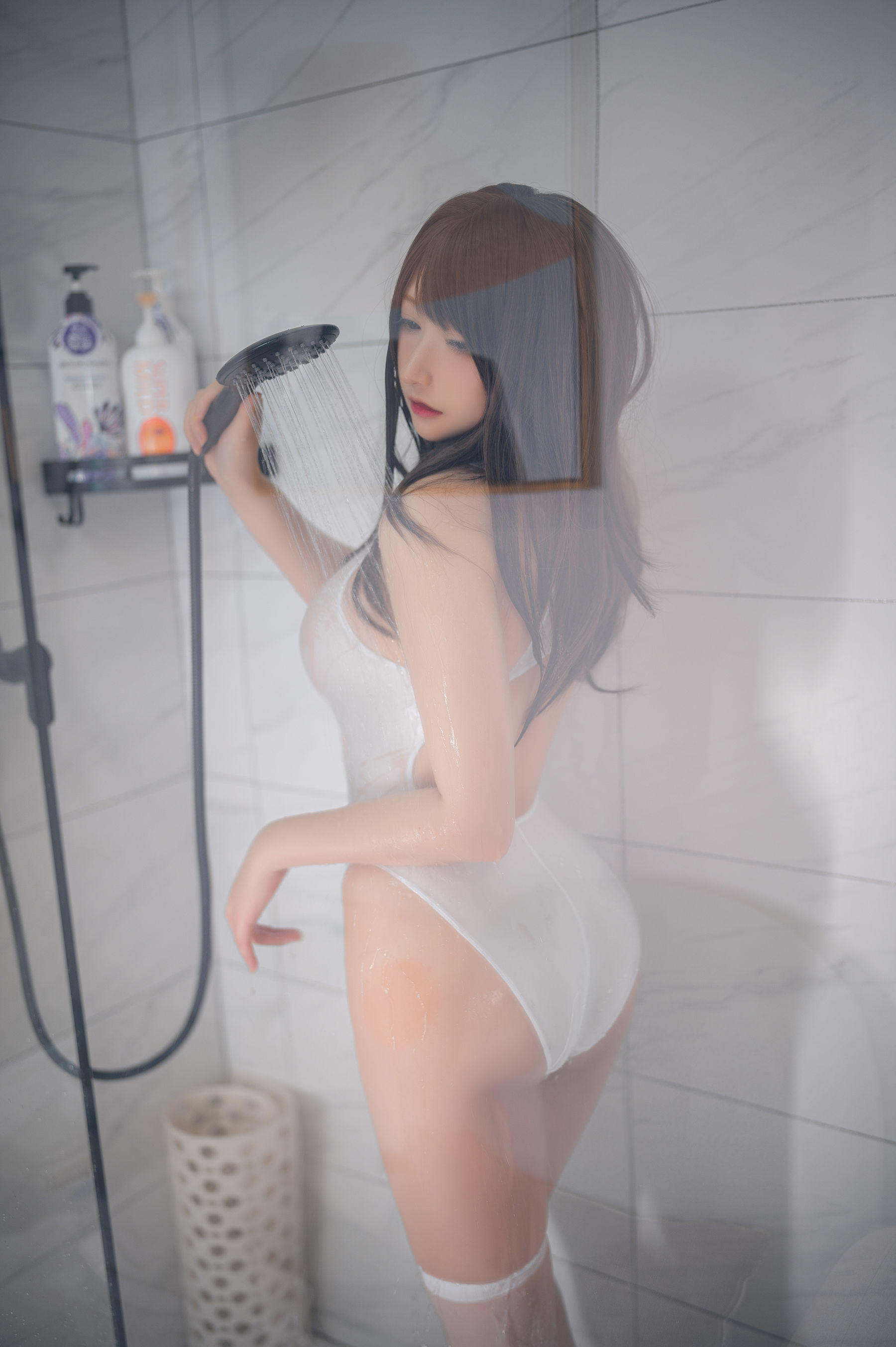 高颜值coser念念_D – 白色竞泳 Cosplay-第17张