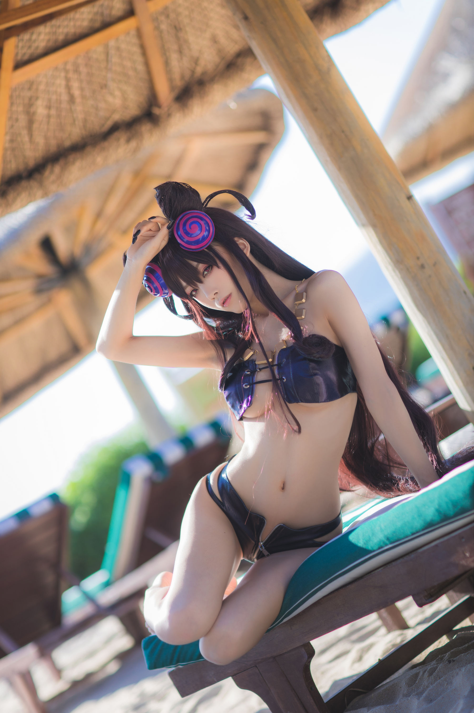 动漫博主水淼aqua – 紫式部水着Ver Cosplay-第3张