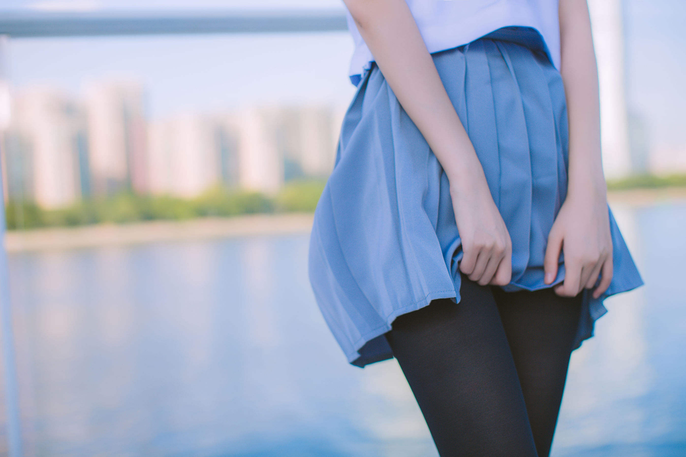 疯猫ss 海边蓝白水手服 Cosplay-第1张
