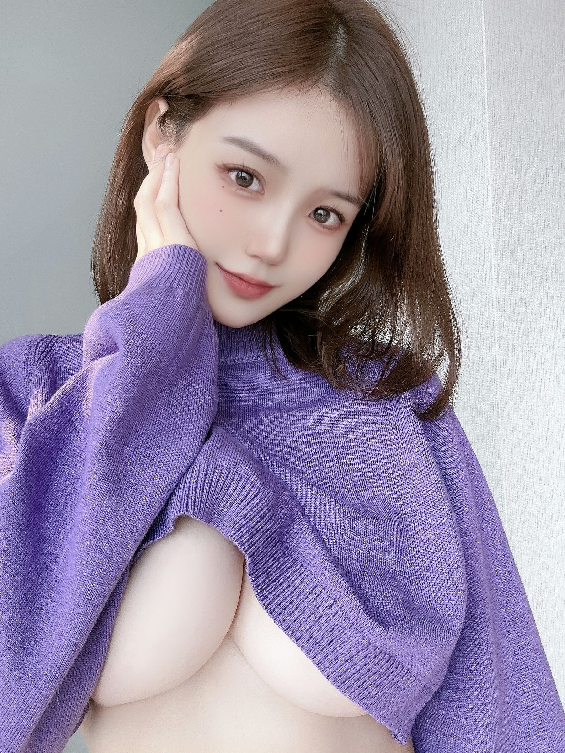 动漫博主小仓千代w – 紫色毛衣 Cosplay-第4张