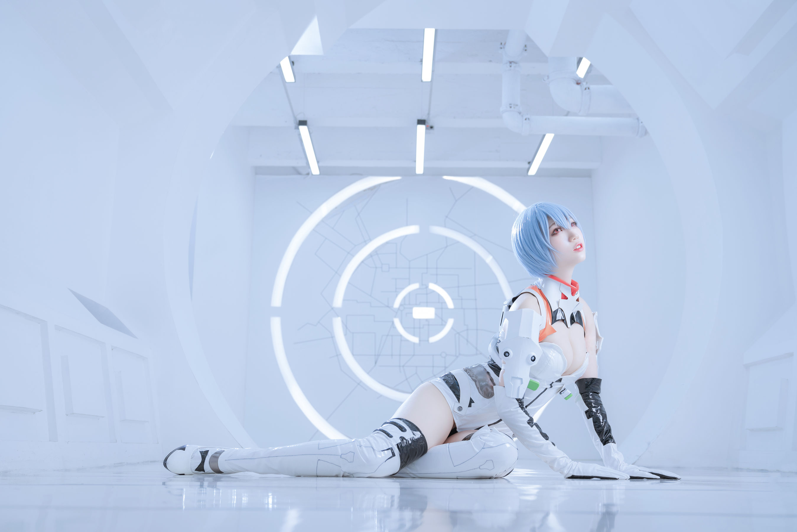 周叽是可爱兔兔 – 绫波丽 白战 Cosplay-第2张