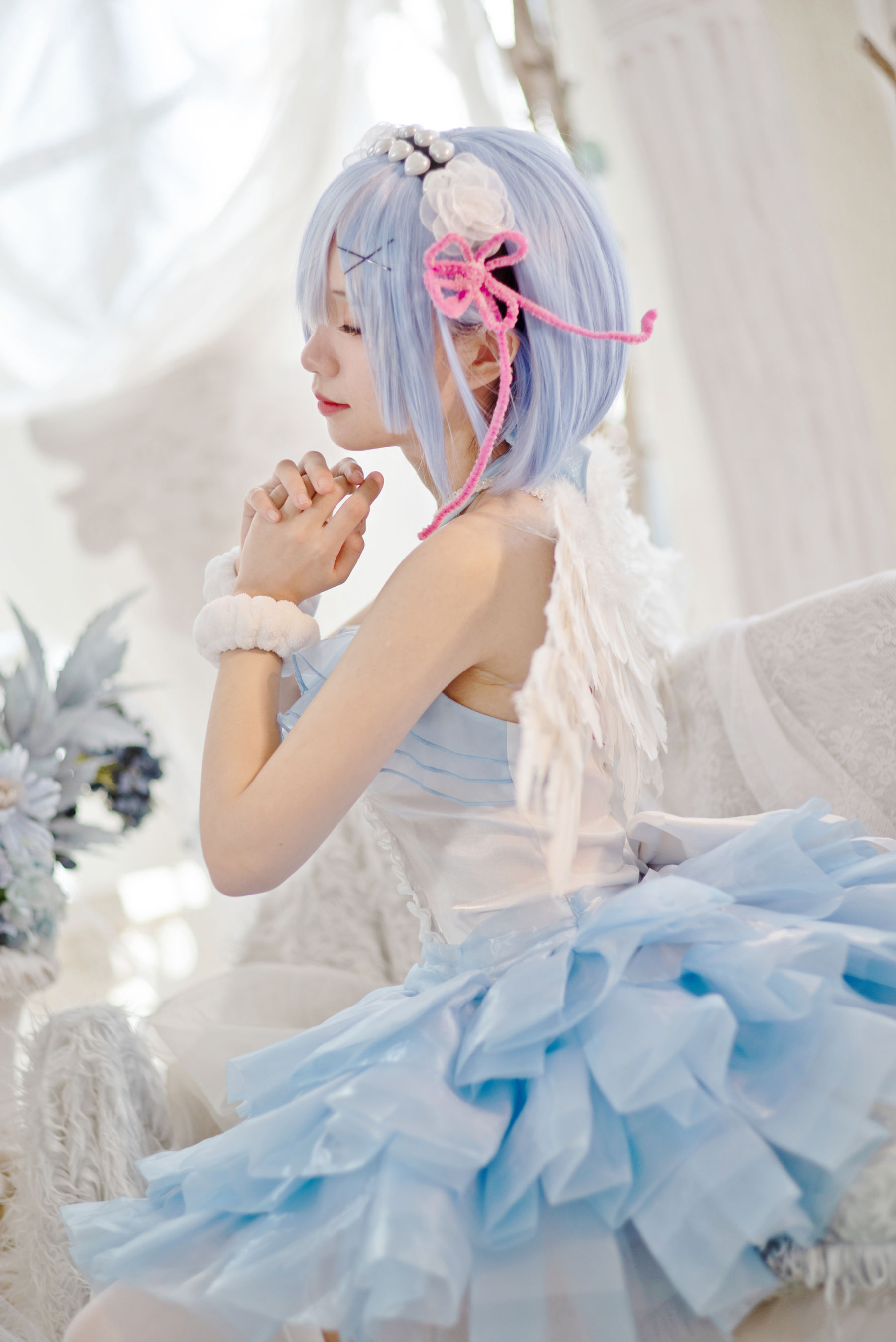 花柒Hana – 蕾姆天使 Cosplay-第1张
