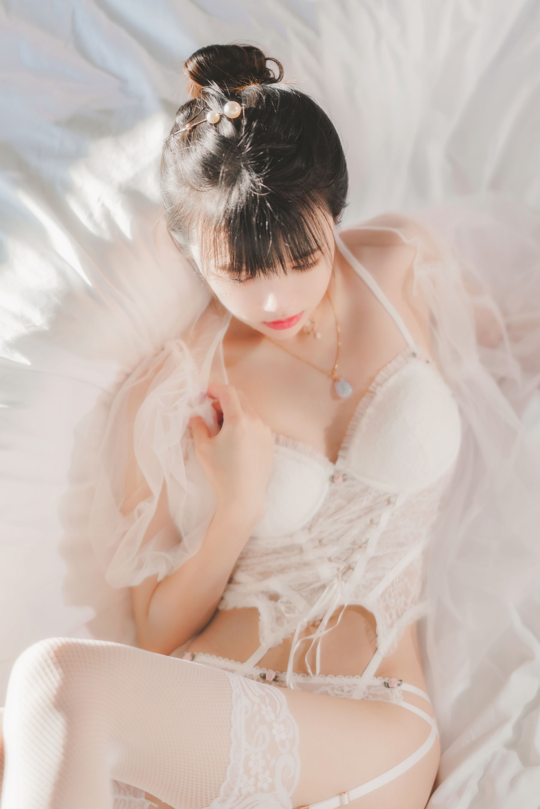 桜桃喵 – 白纱糖02 Cosplay-第3张