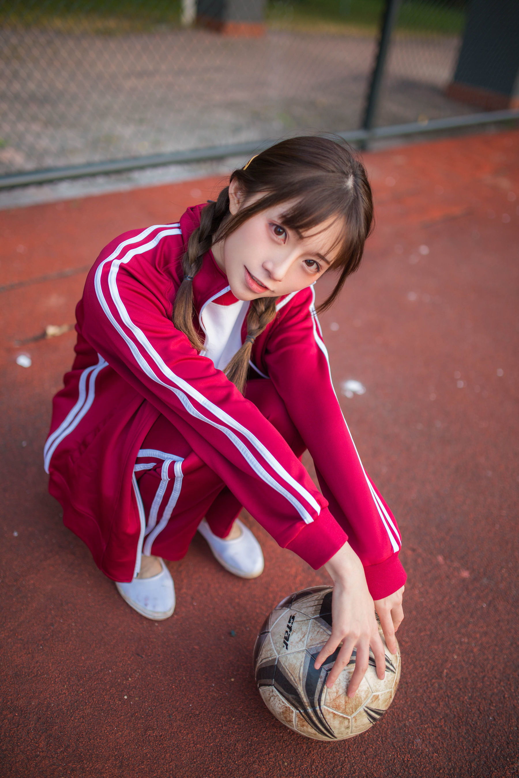 动漫博主Kitaro_绮太郎 红色运动服女孩 Cosplay-第6张