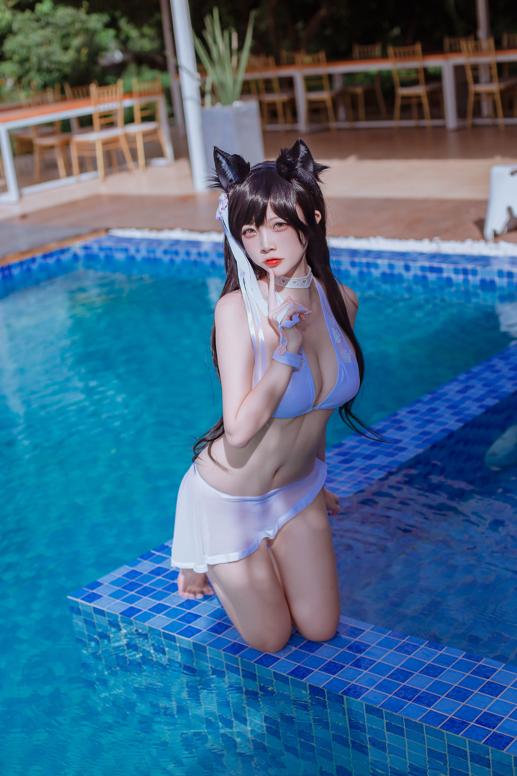 人气Coser二佐Nisa – 犬之眷之碧蓝爱宕 泳装 Cosplay-第1张