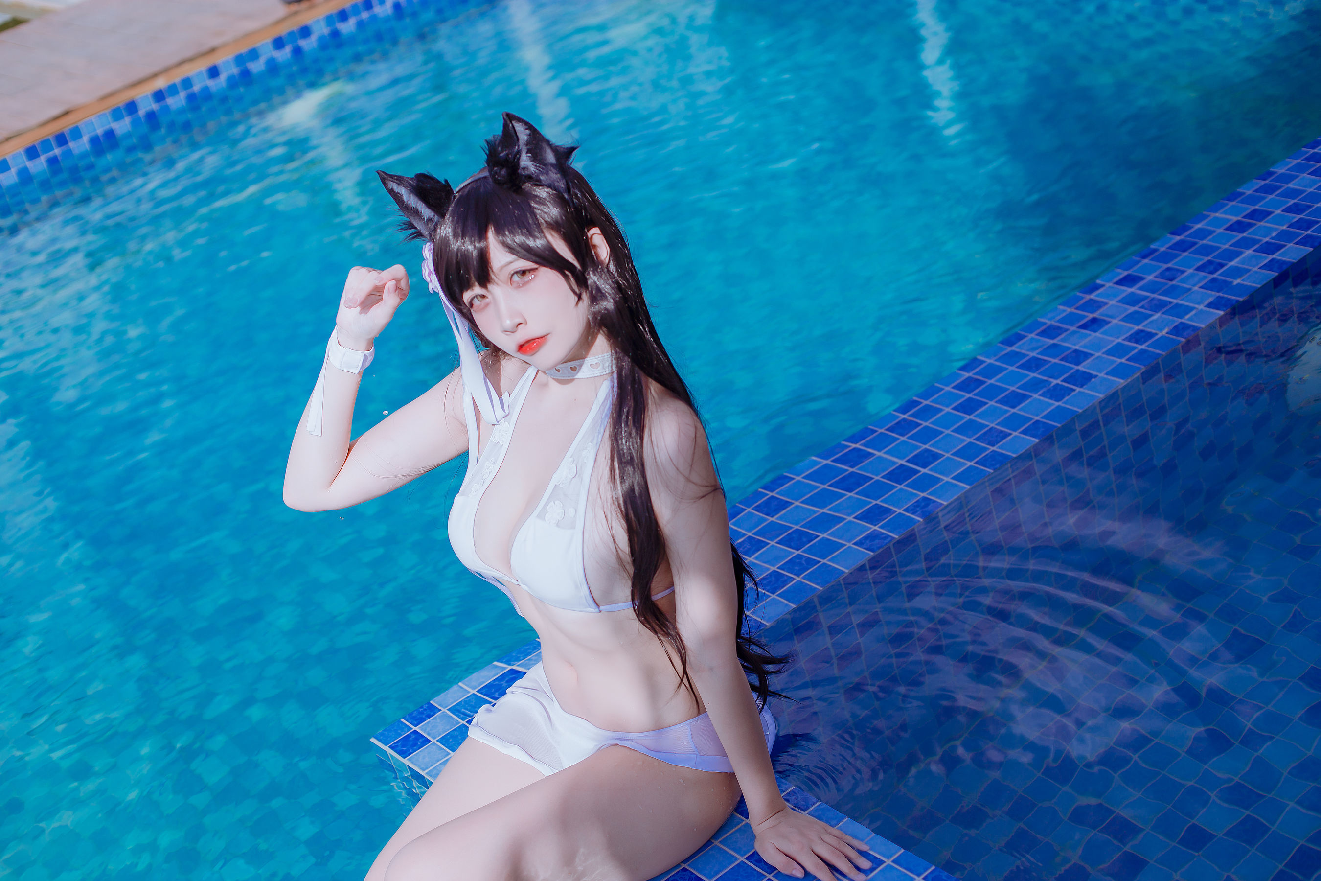 人气Coser二佐Nisa – 犬之眷之碧蓝爱宕 泳装 Cosplay-第4张