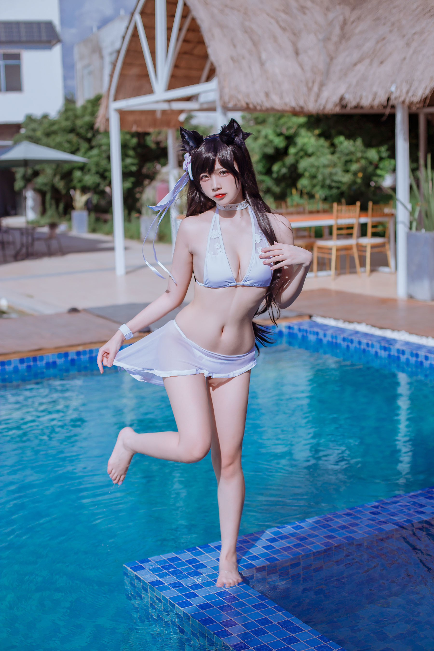 人气Coser二佐Nisa – 犬之眷之碧蓝爱宕 泳装 Cosplay-第7张