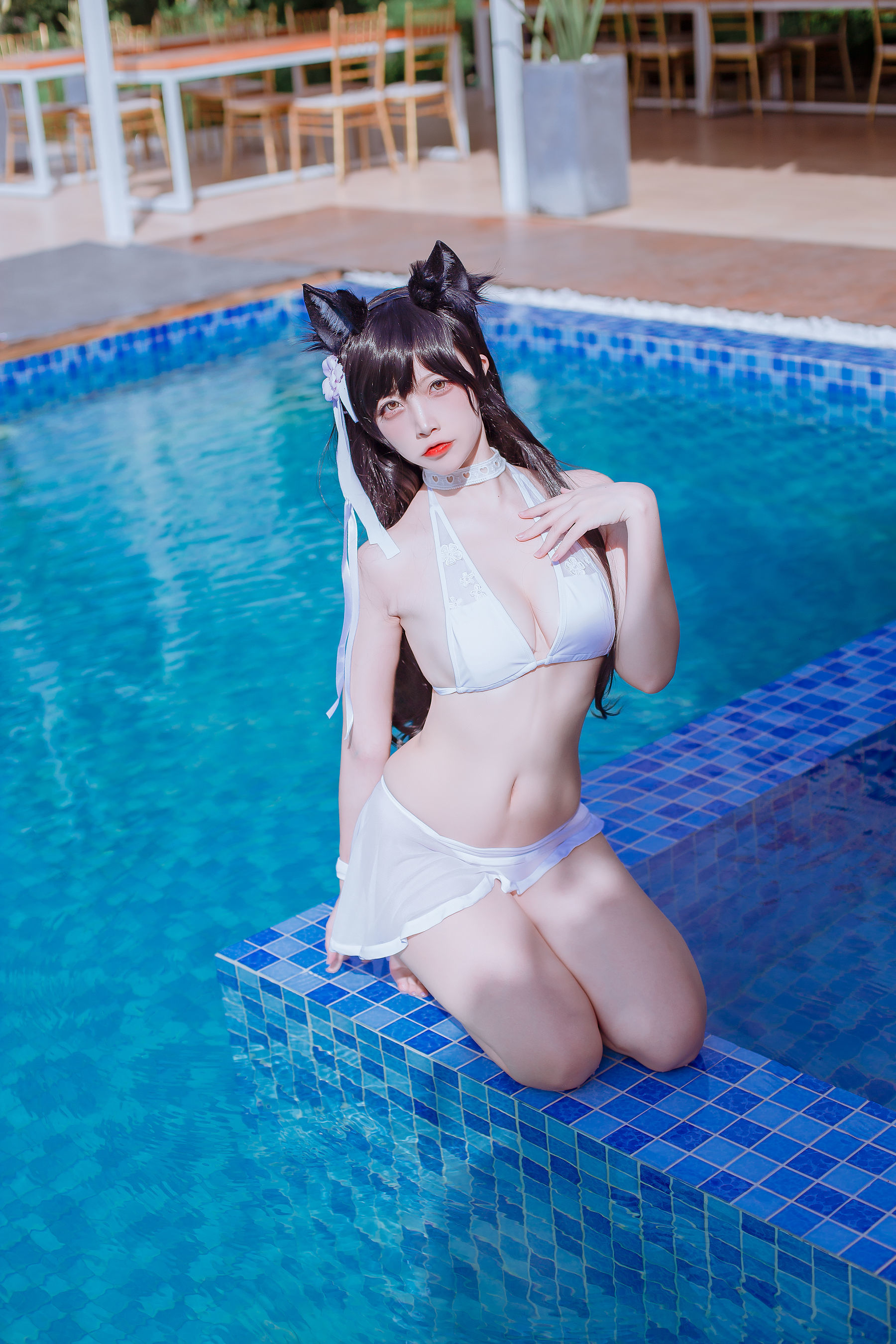 人气Coser二佐Nisa – 犬之眷之碧蓝爱宕 泳装 Cosplay-第18张