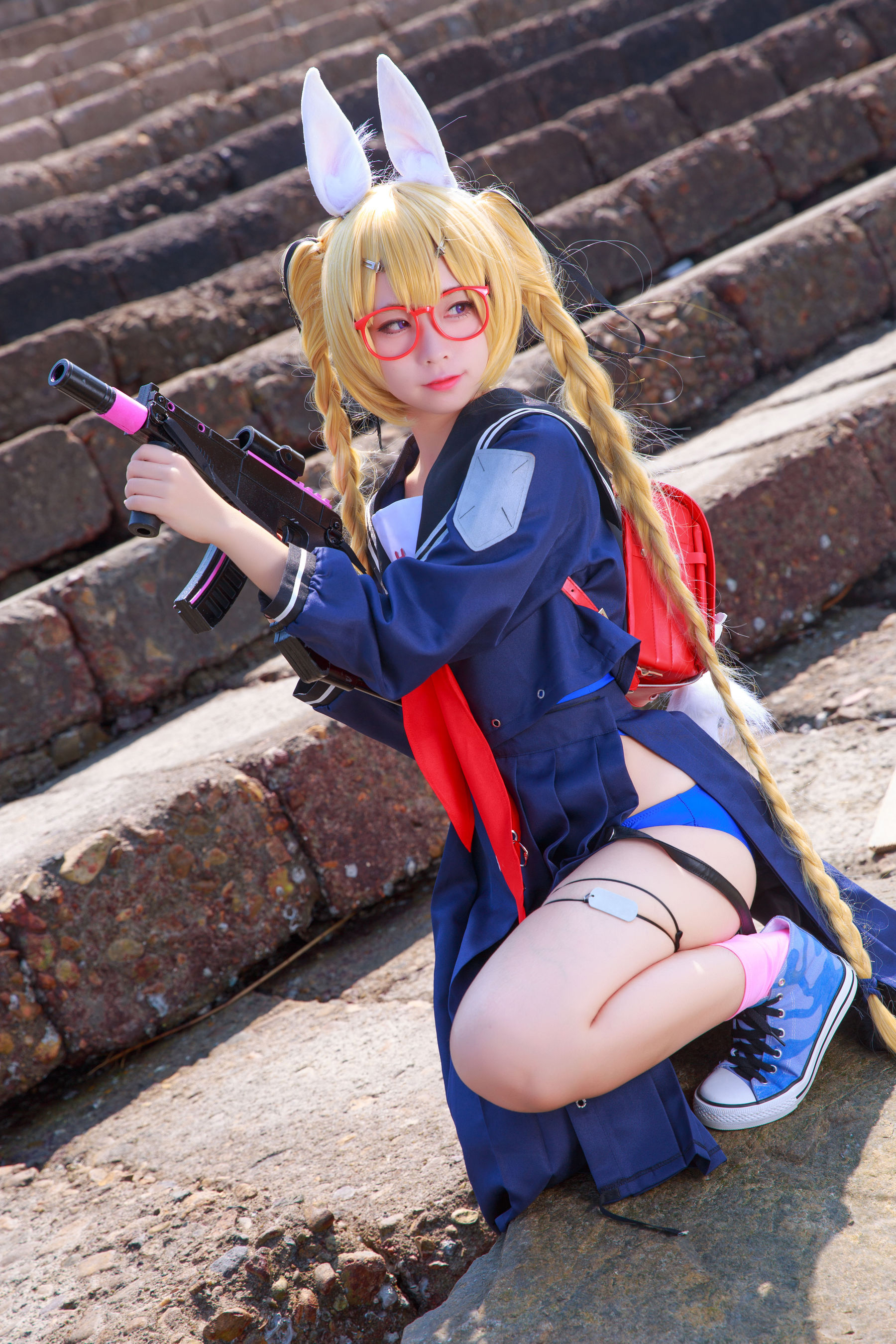 动漫博主G44不会受伤 – 旋风校服 Cosplay-第1张