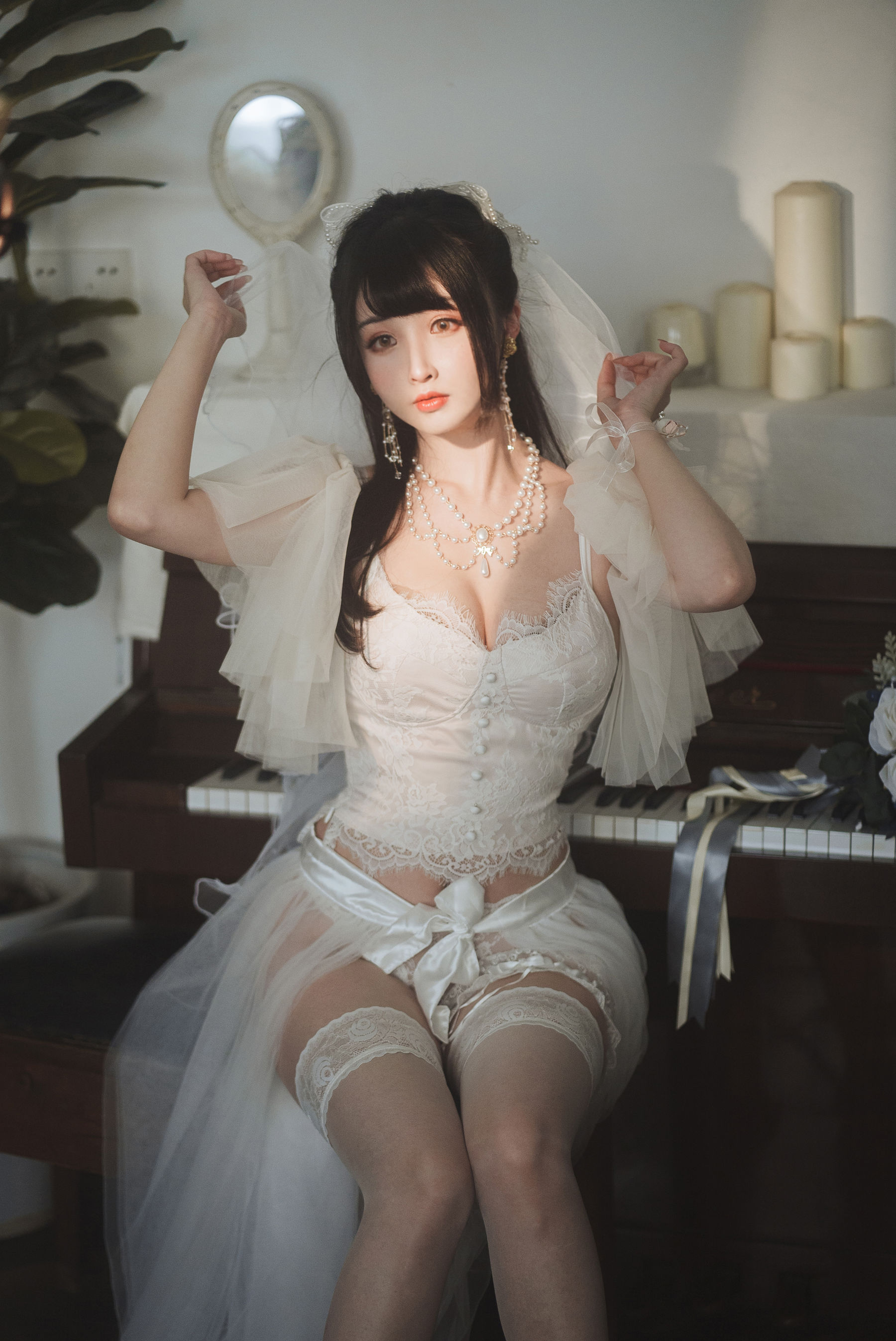 COS福利rioko凉凉子 – 透明婚纱 Cosplay-第1张