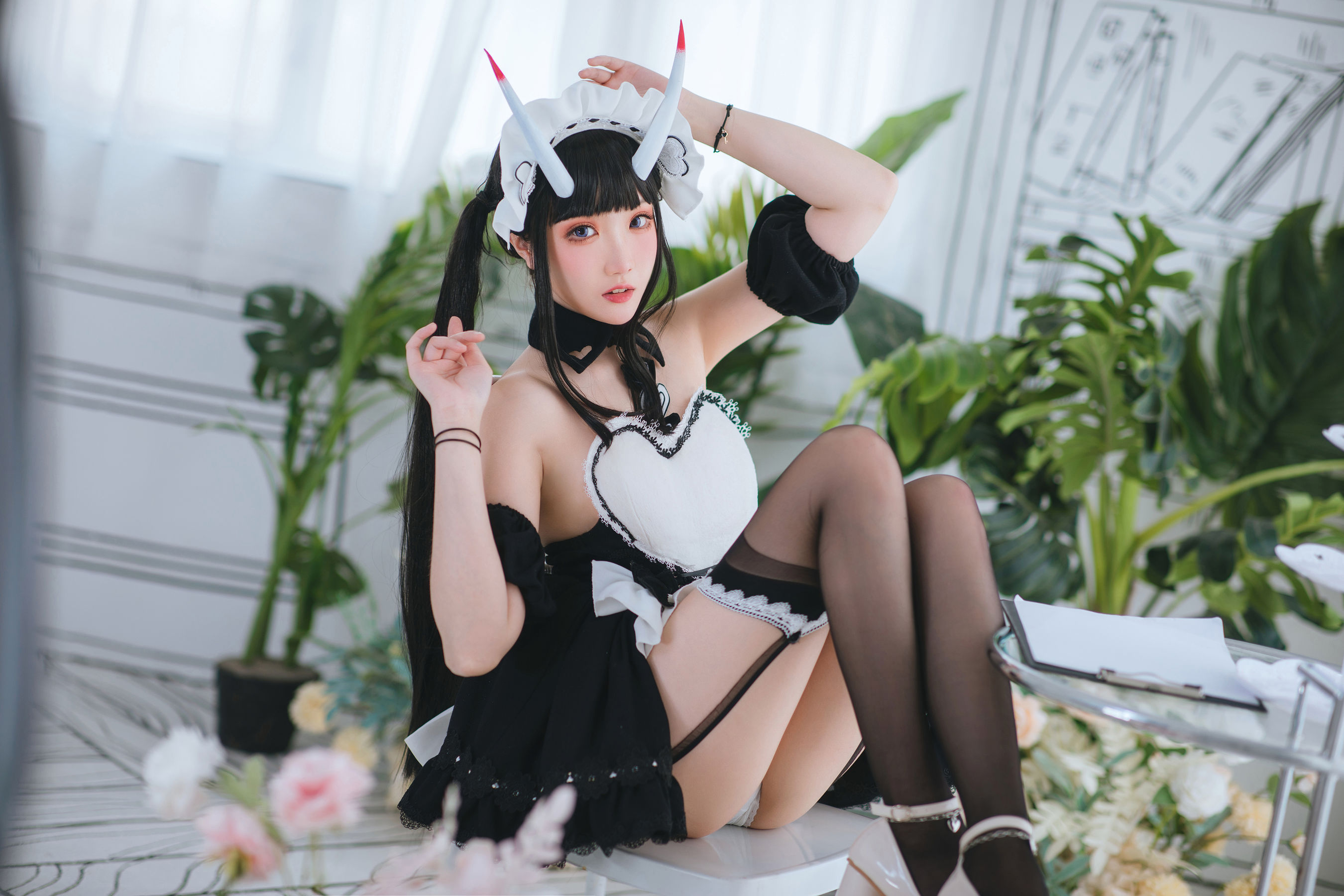 Coser瓜希酱福利 – 能代女仆 Cosplay-第6张