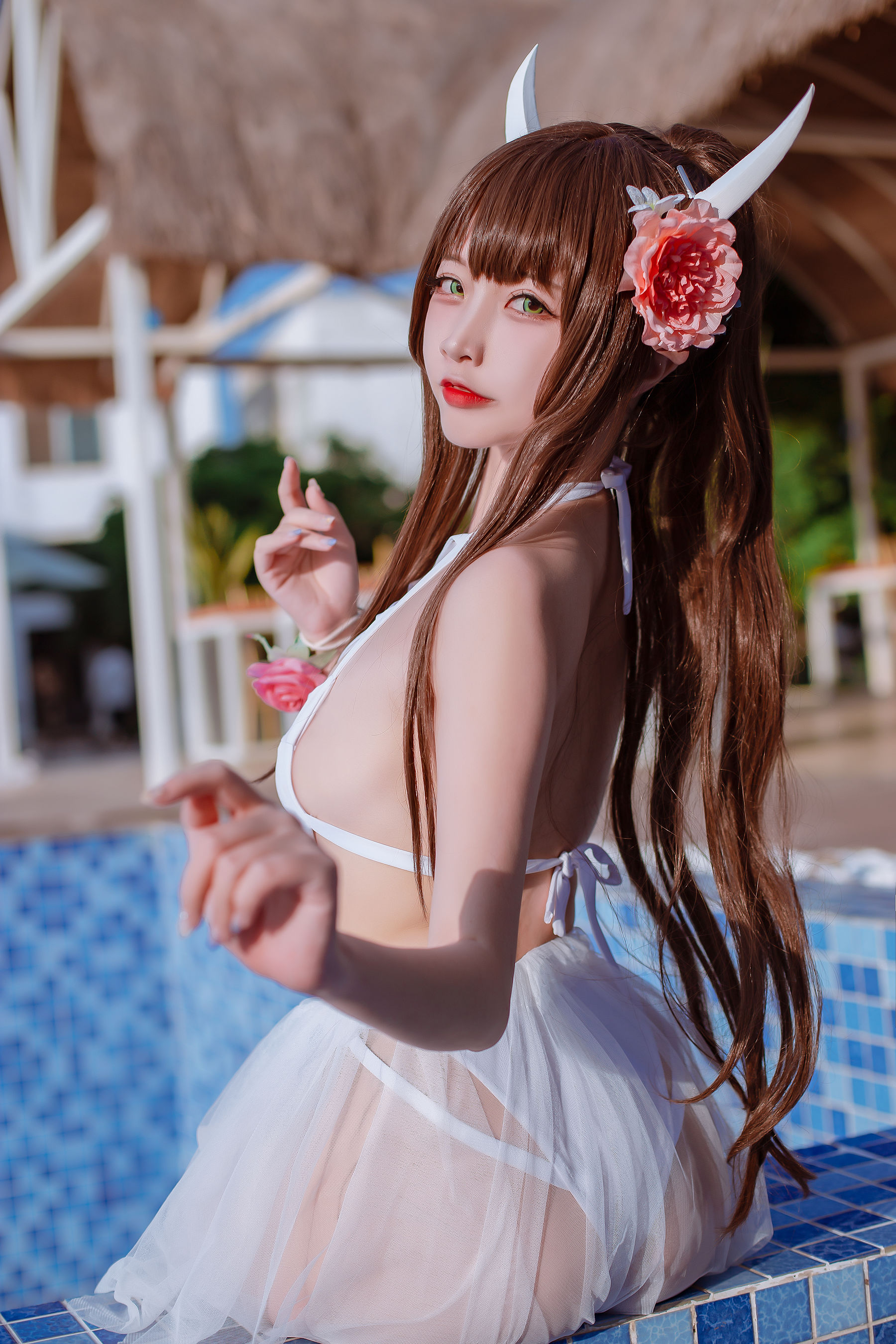人气Coser二佐Nisa – 碧蓝 鲟泳装 Cosplay-第1张